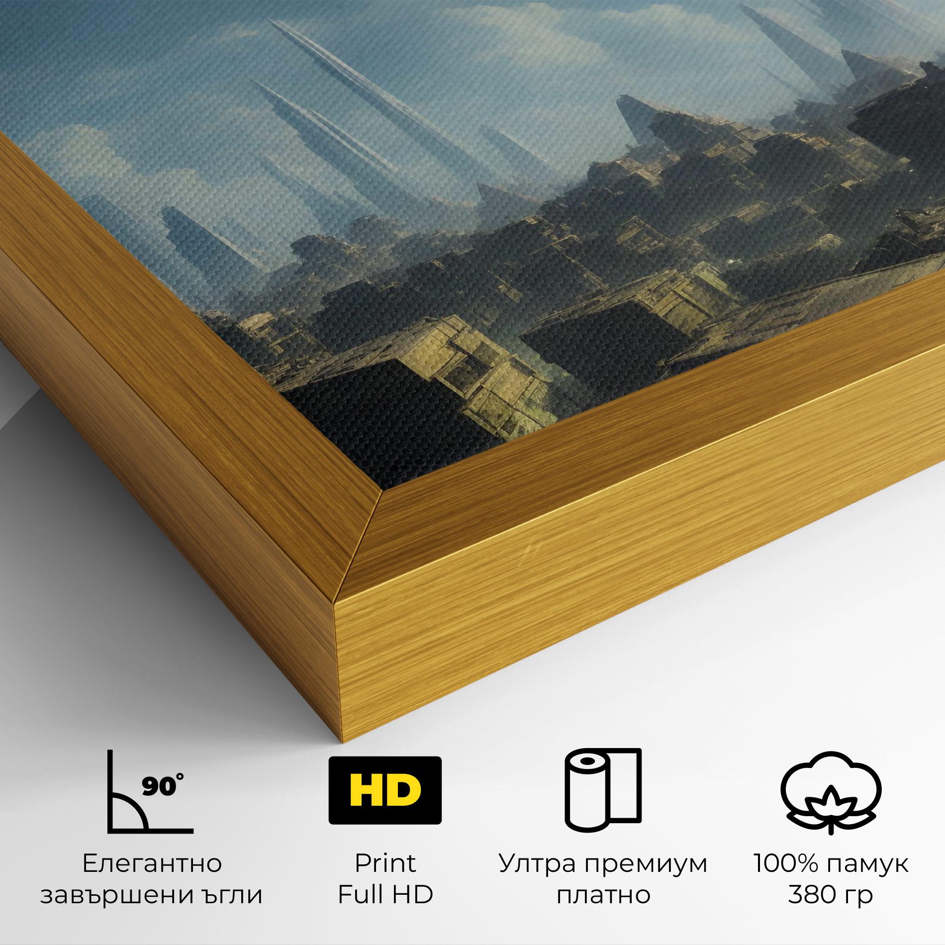 Картина на платно Flying Piramids mockup 4