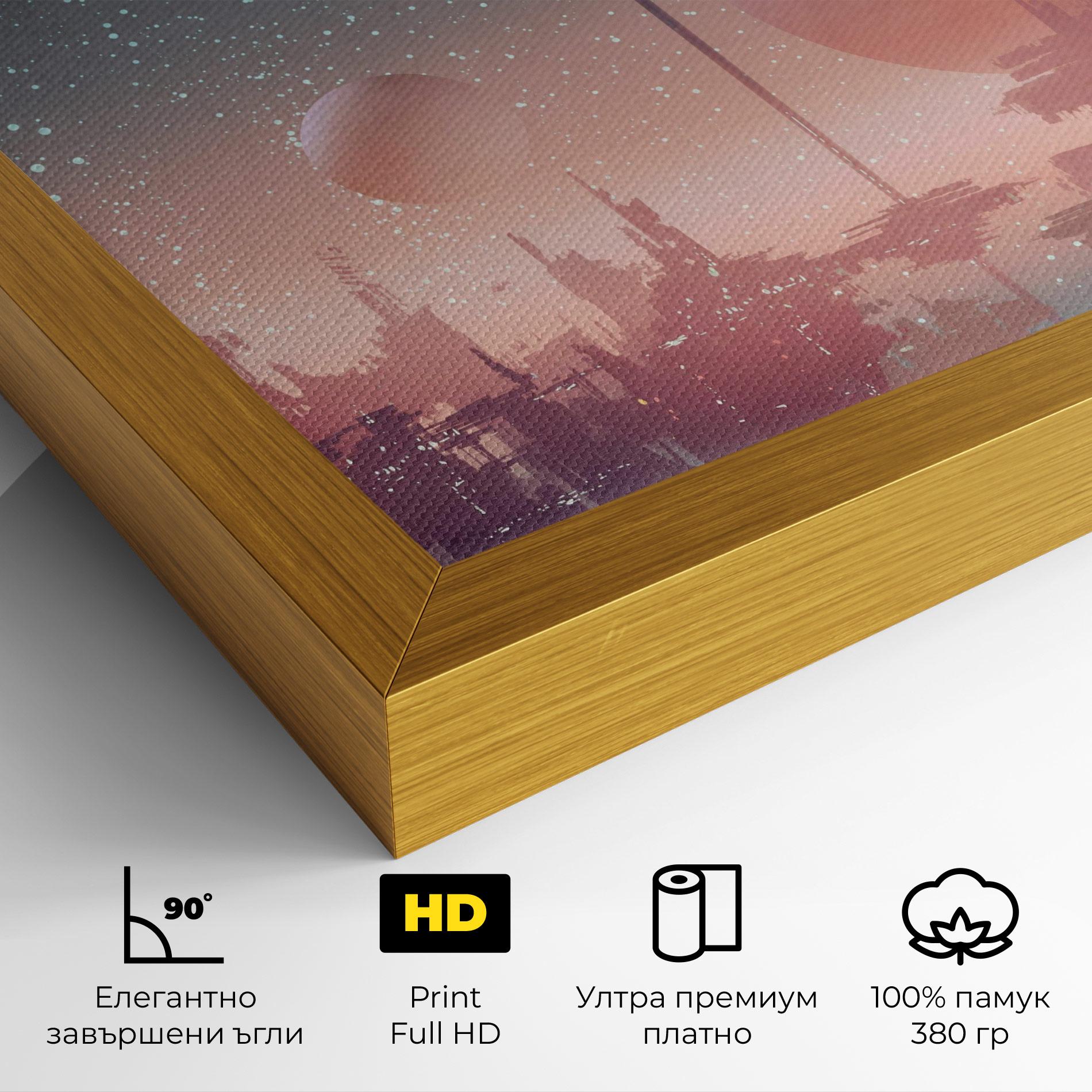 Картина на платно Futuristic Alien Buildings mockup 4