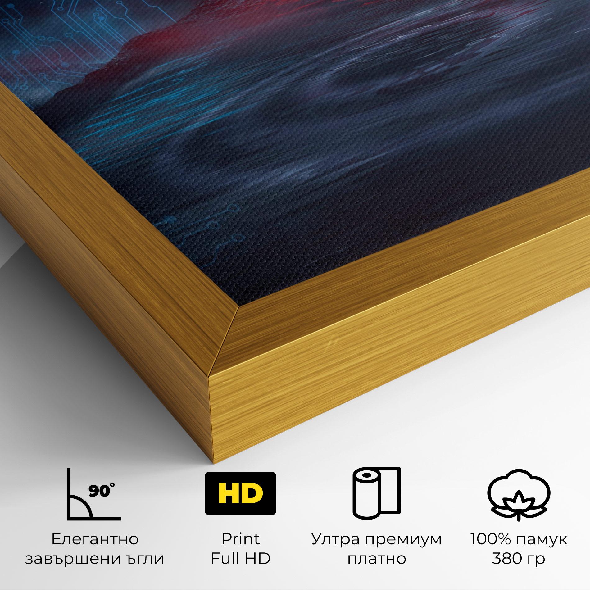 Картина на платно Neon Space Galaxy mockup 4