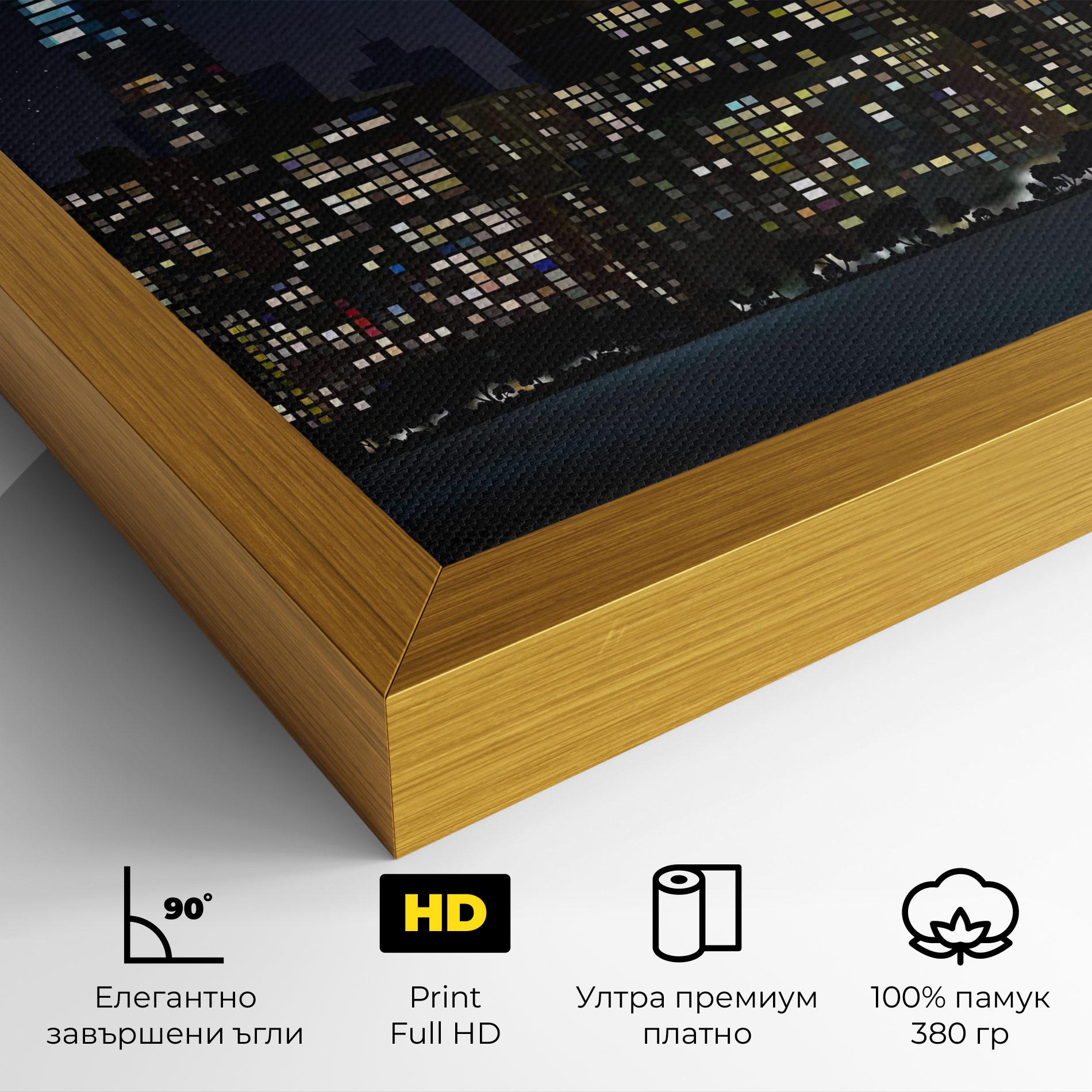 Картина на платно Urban City Night mockup 4