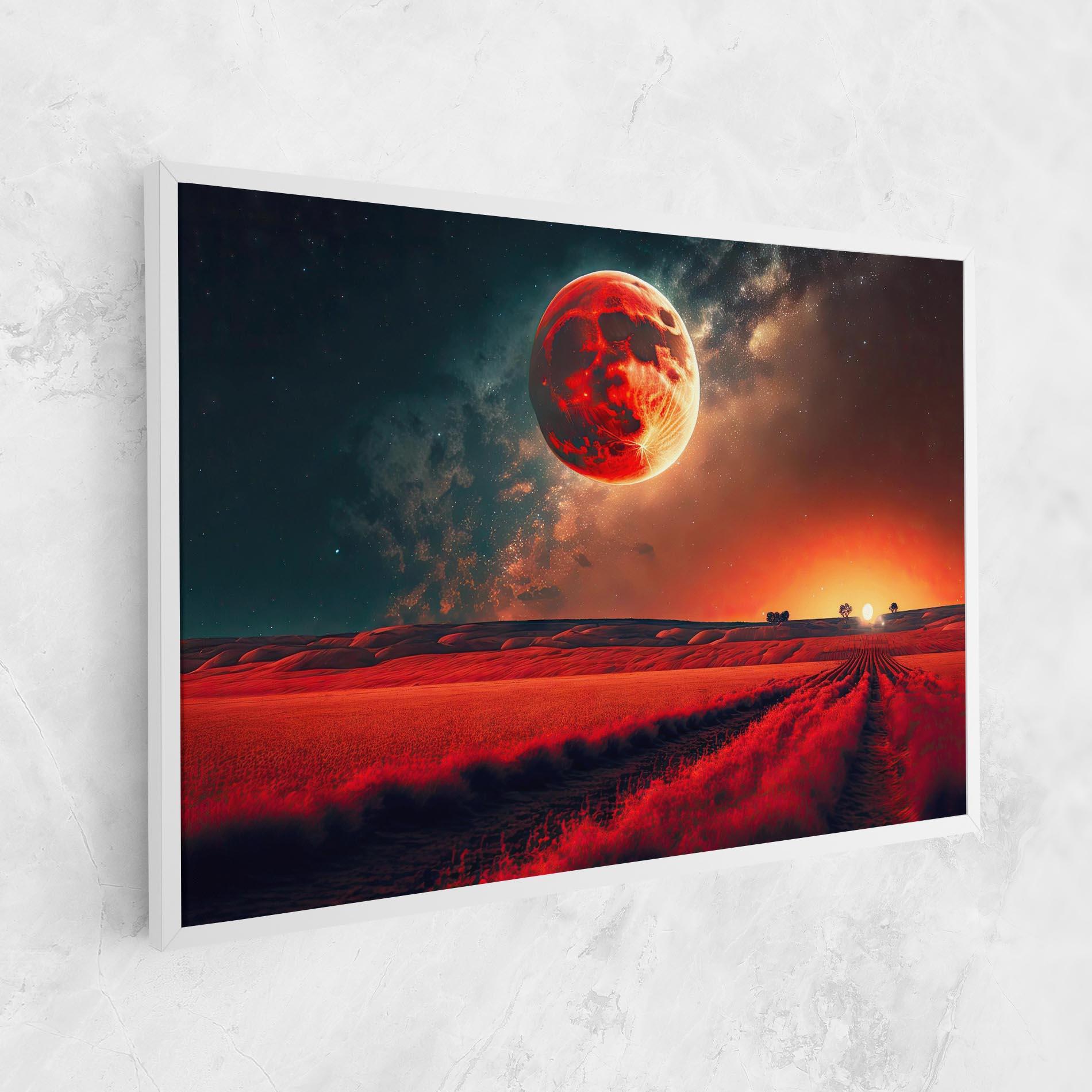 Картина на платно Huge Red Moon mockup 1
