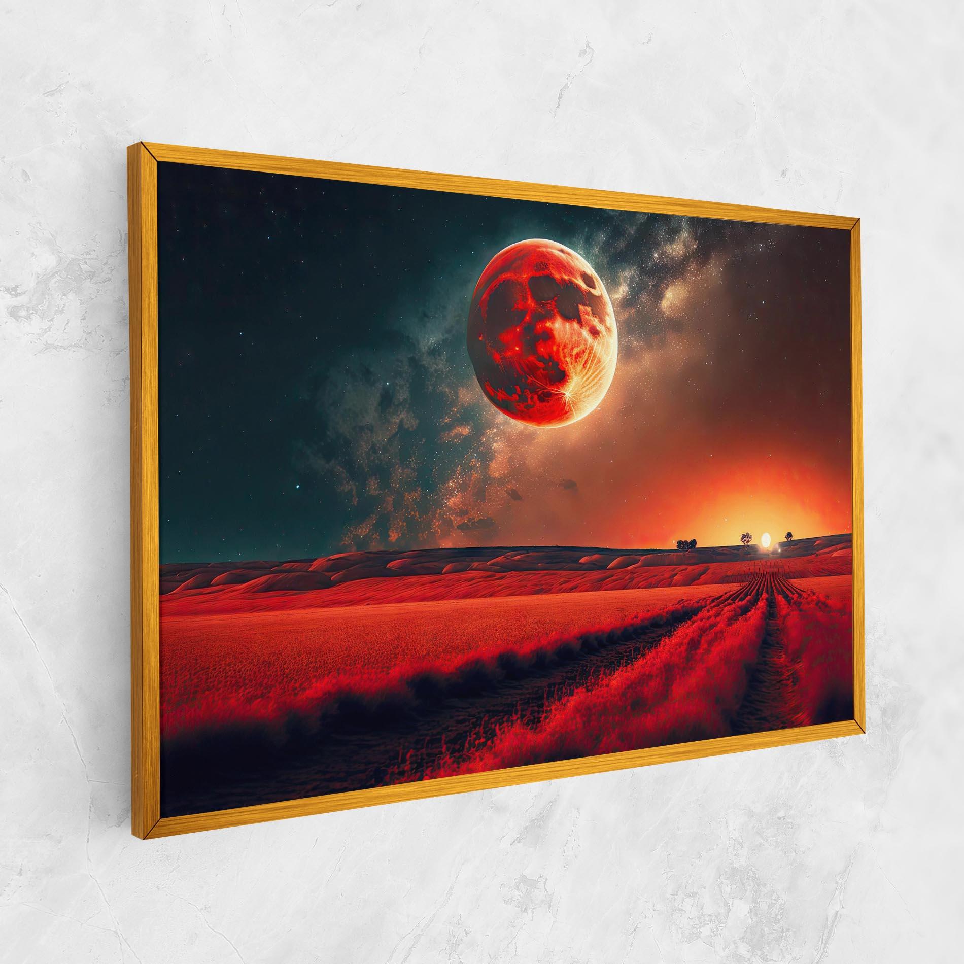 Картина на платно Huge Red Moon mockup 1