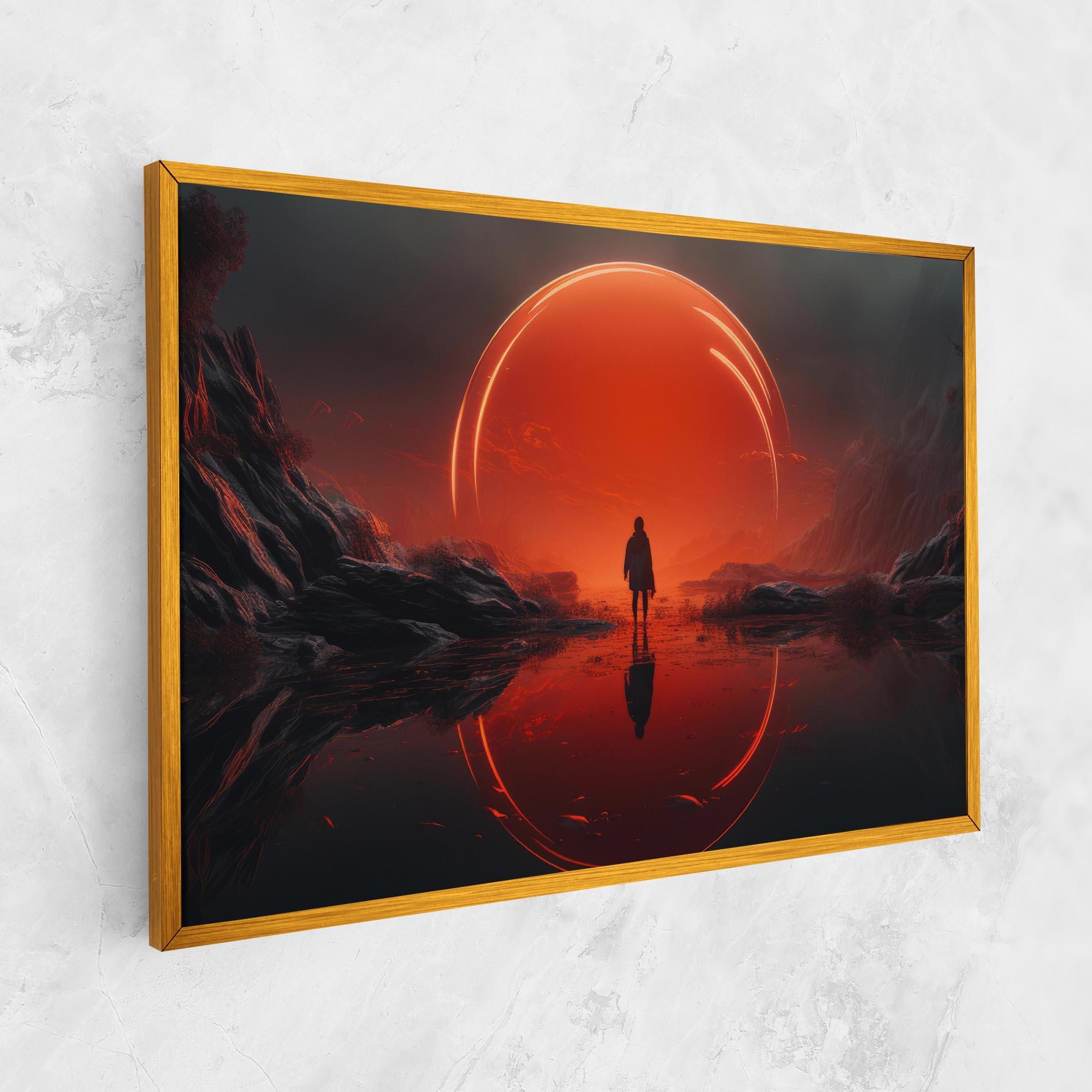 Картина на платно Man Orange Orb mockup 1