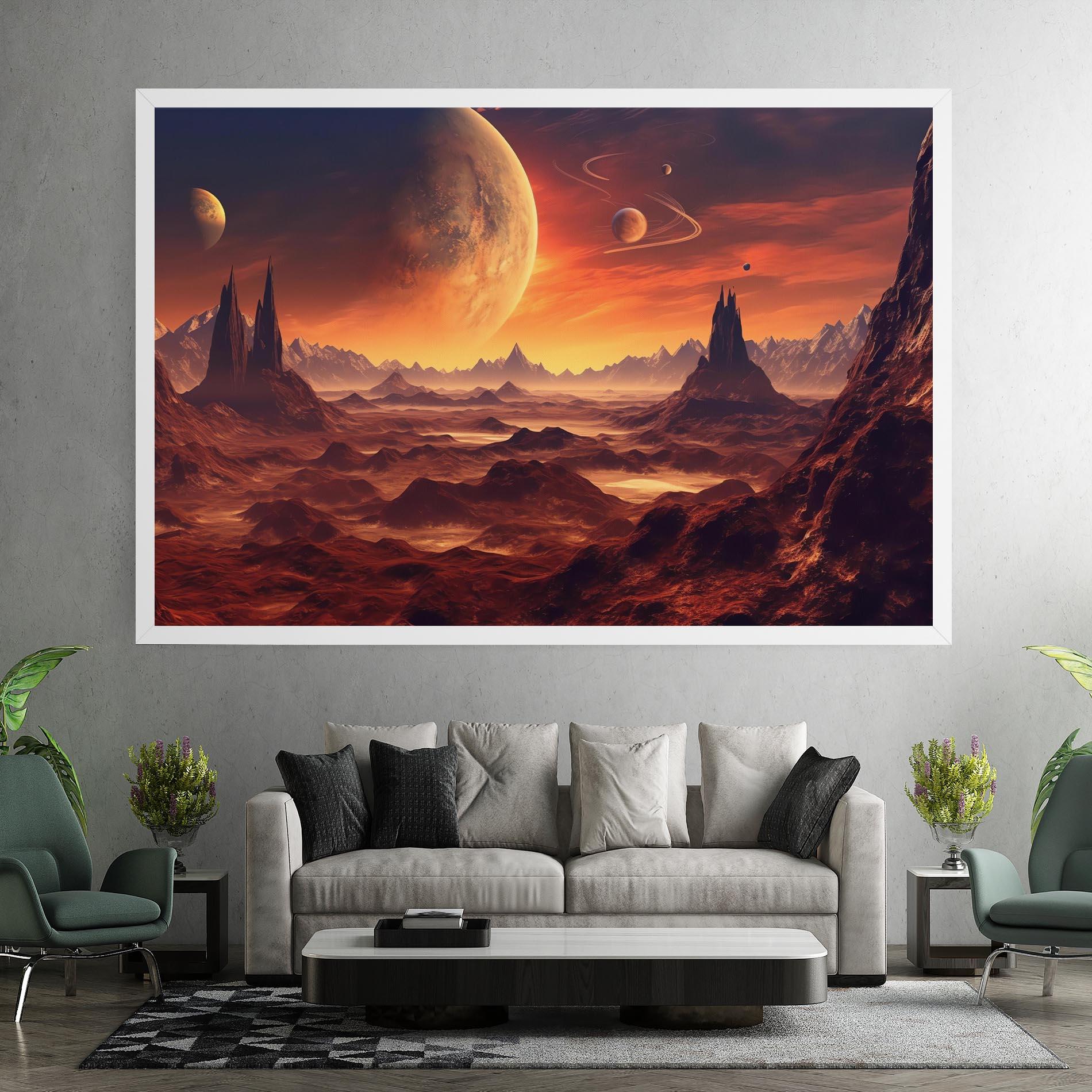 Картина на платно Fiery Orange Sunset mockup 7