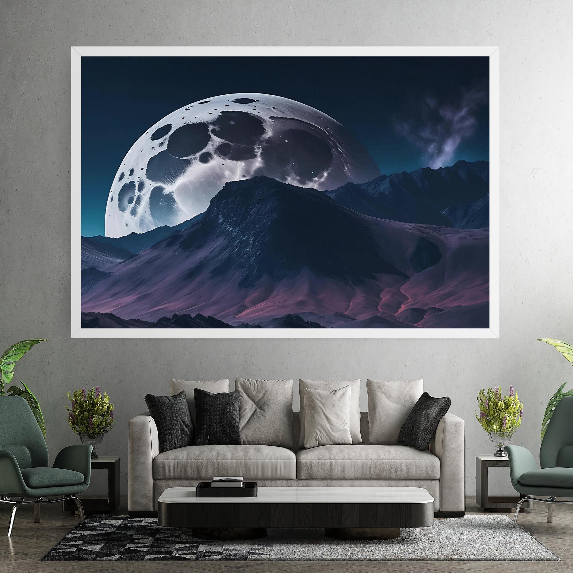 Картина на платно Full Moon Smoke mockup 7