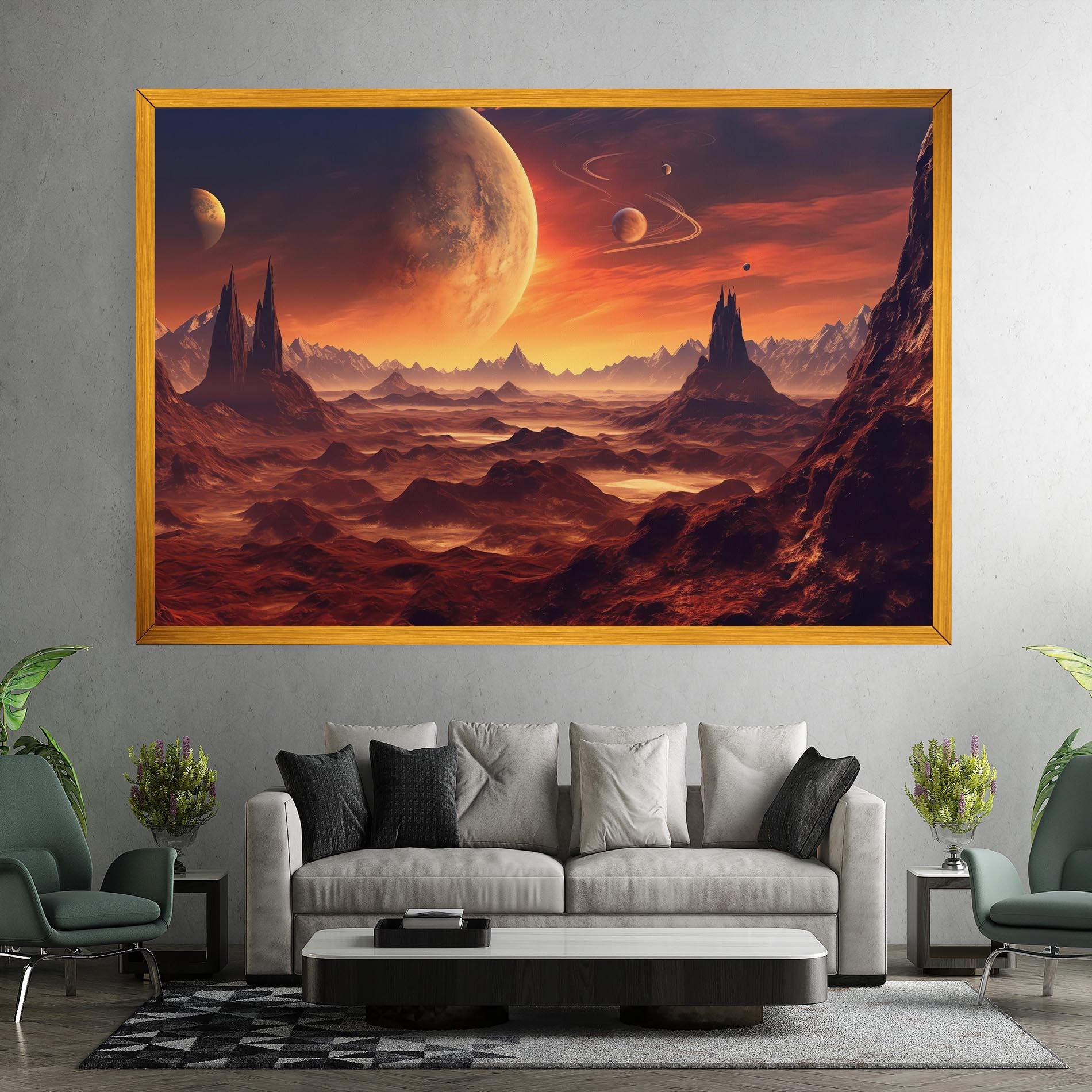 Картина на платно Fiery Orange Sunset mockup 7