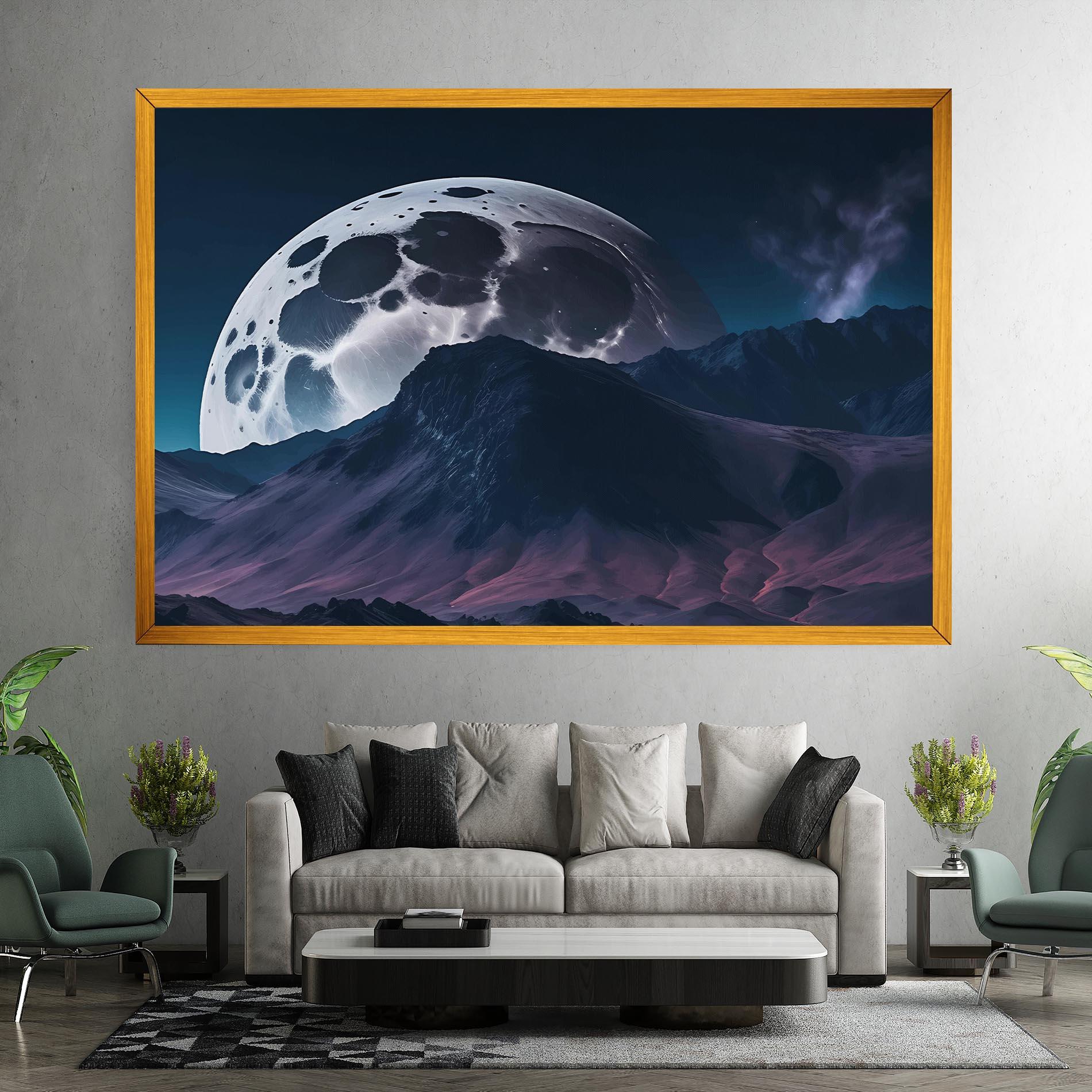 Картина на платно Full Moon Smoke mockup 7