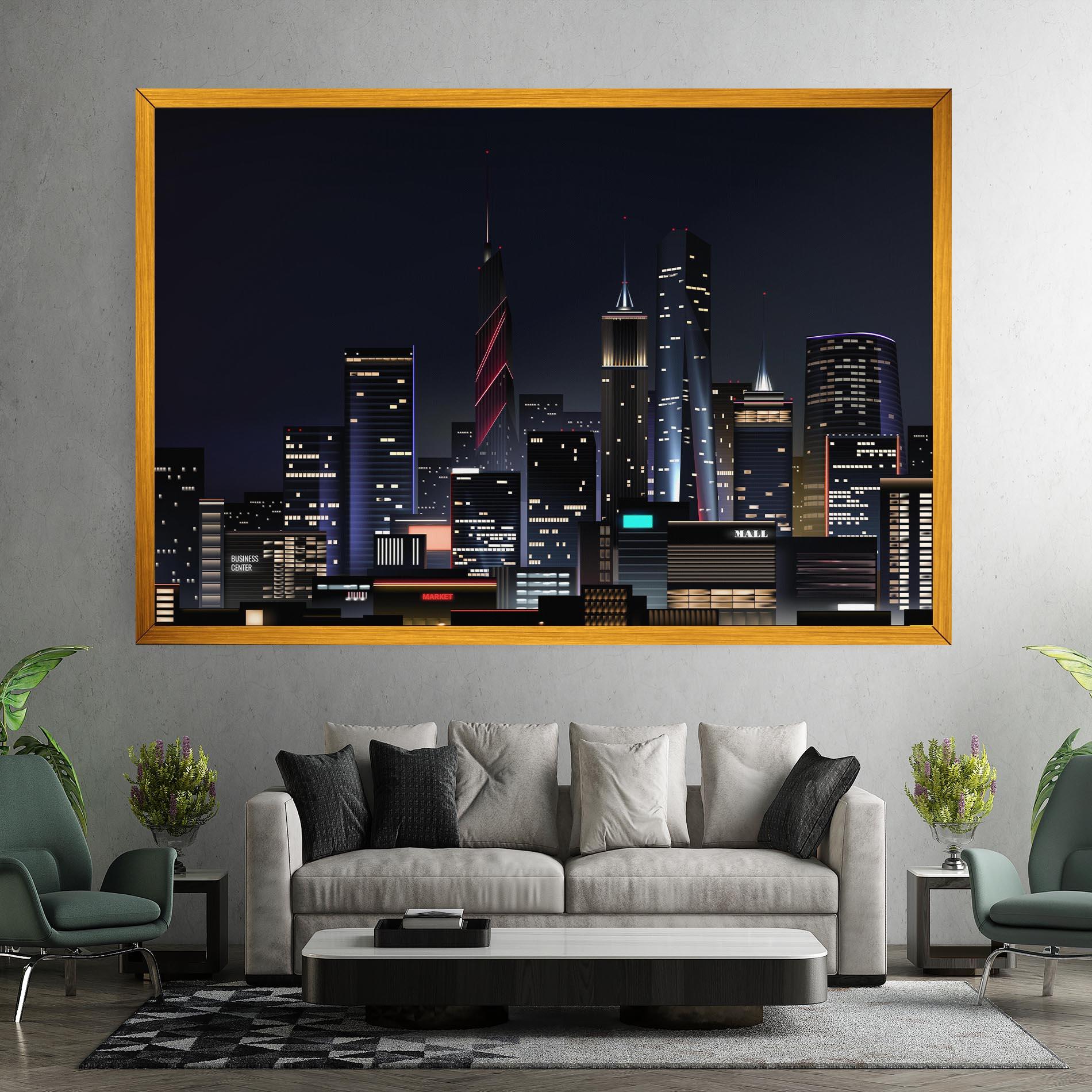 Картина на платно Night City mockup 7