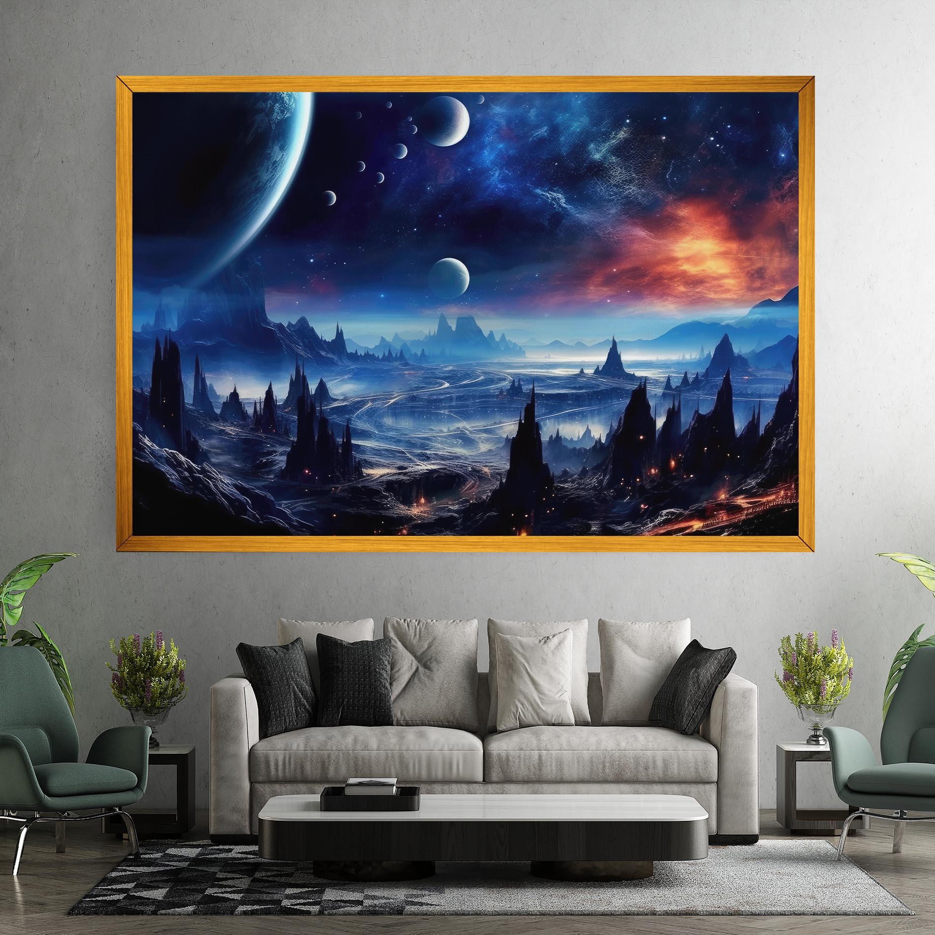 Картина на платно Planets And Stars mockup 7