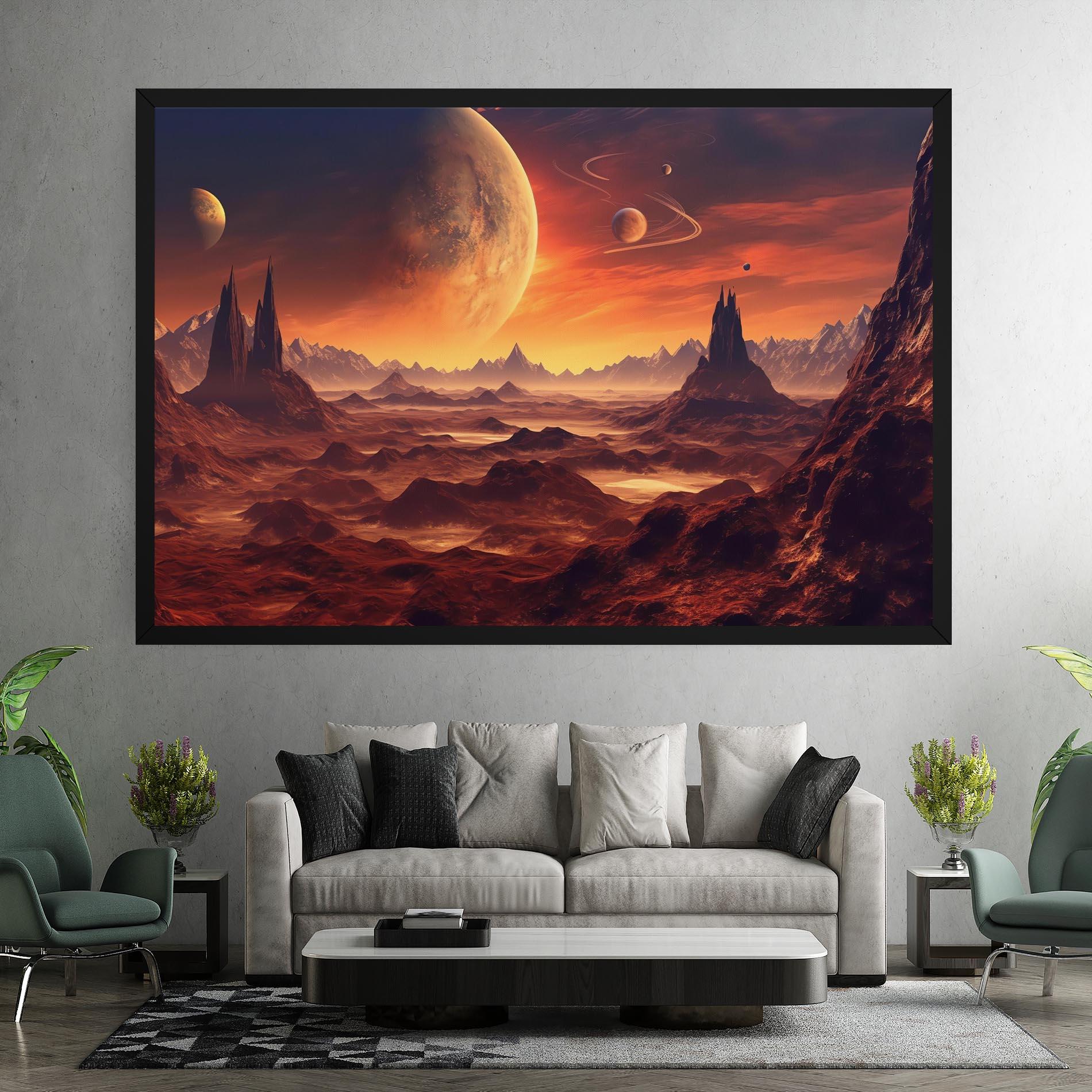 Картина на платно Fiery Orange Sunset mockup 7