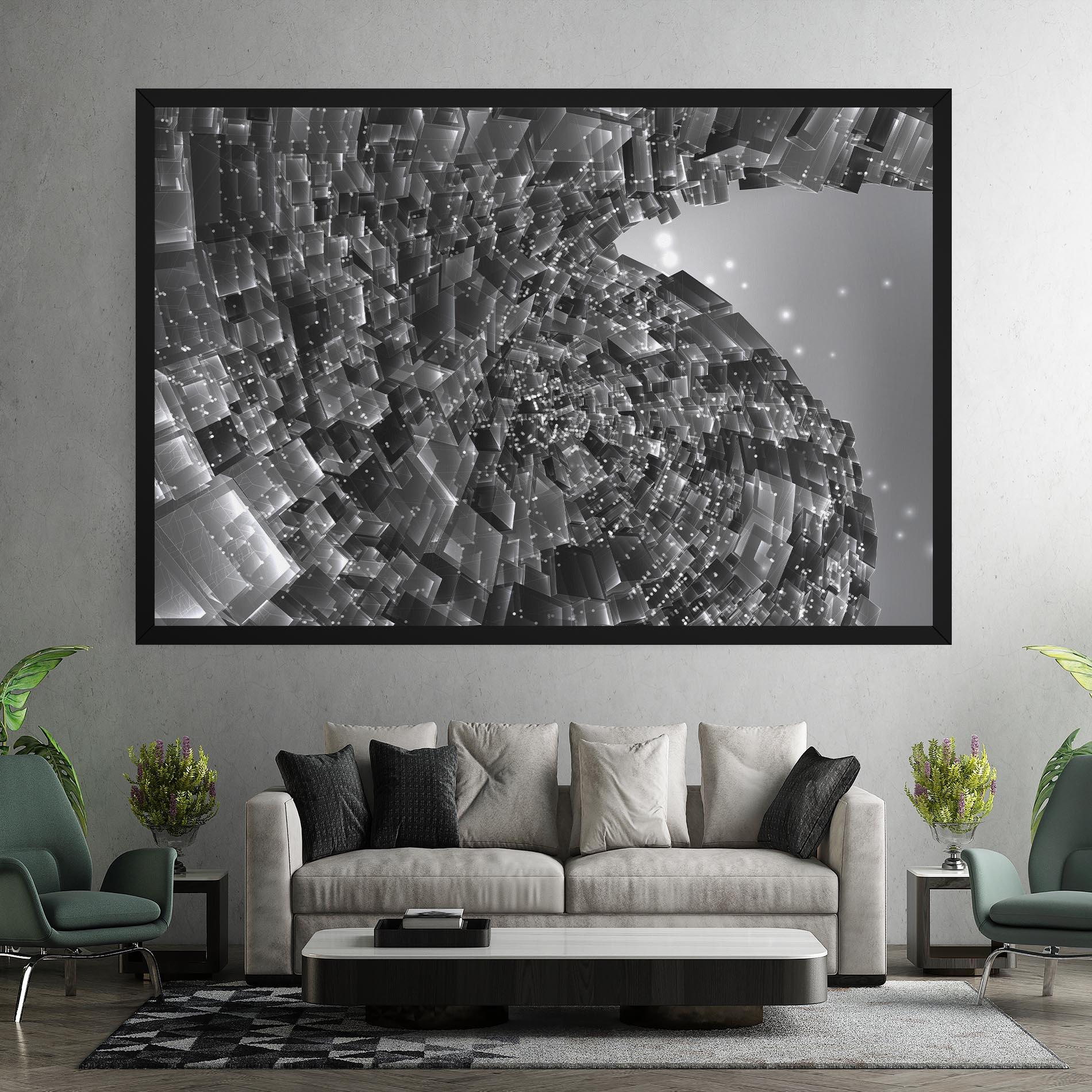 Картина на платно Grey Shape View mockup 7