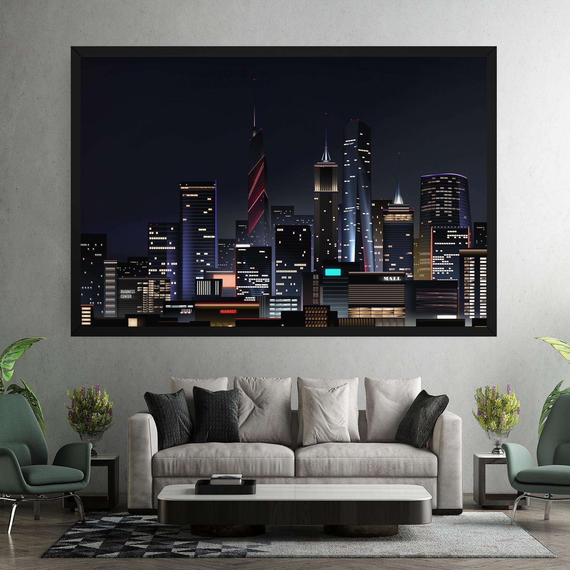 Картина на платно Night City mockup 7