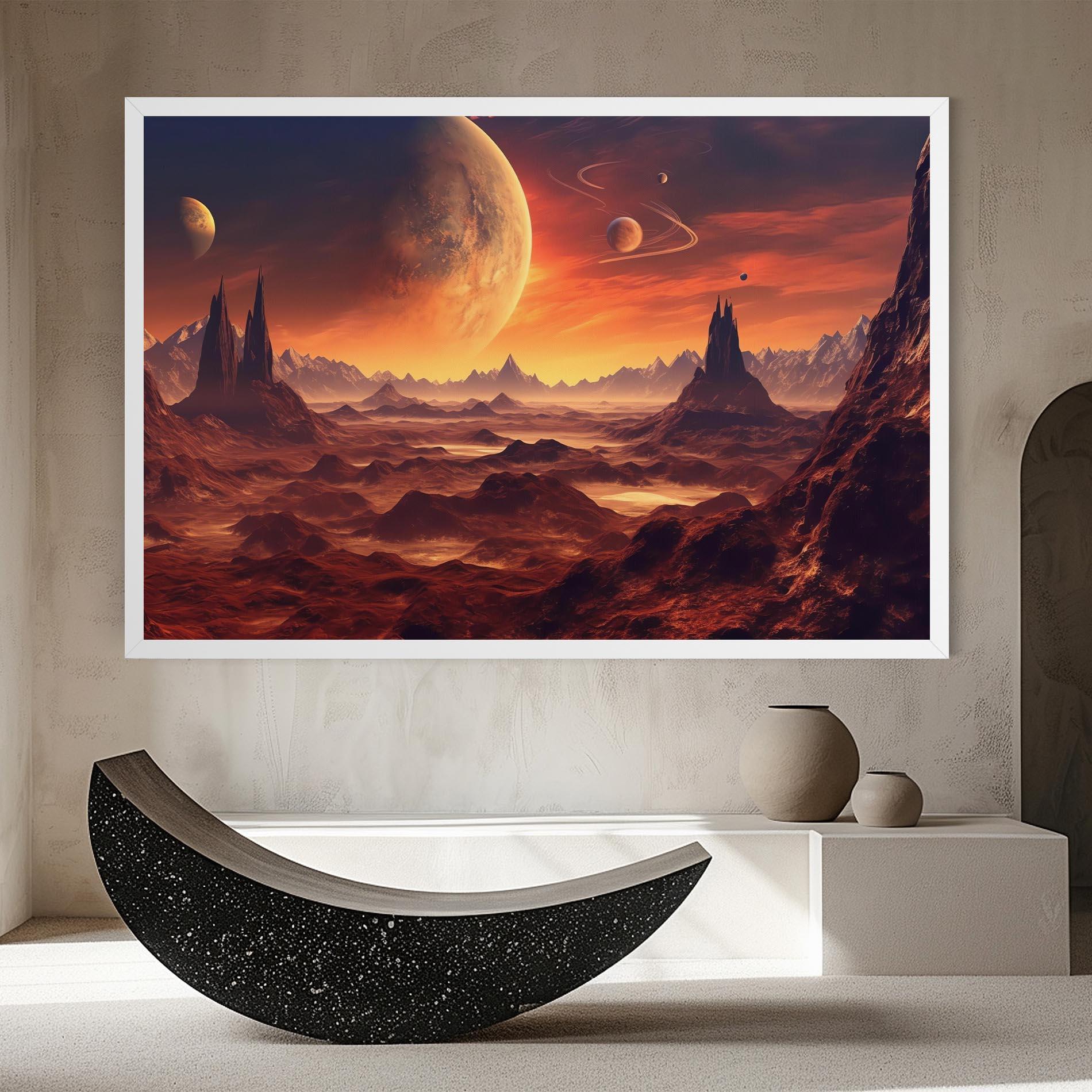 Картина на платно Fiery Orange Sunset mockup 8