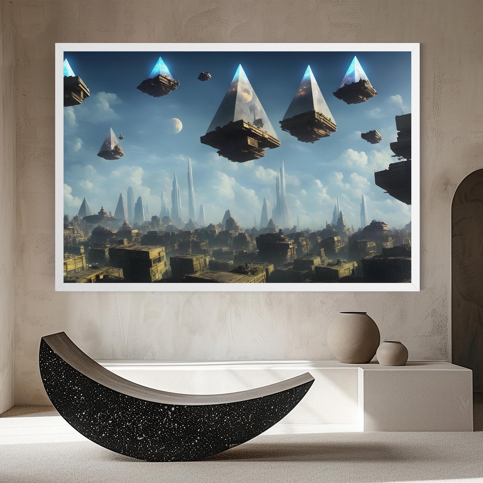 Картина на платно Flying Piramids mockup 8