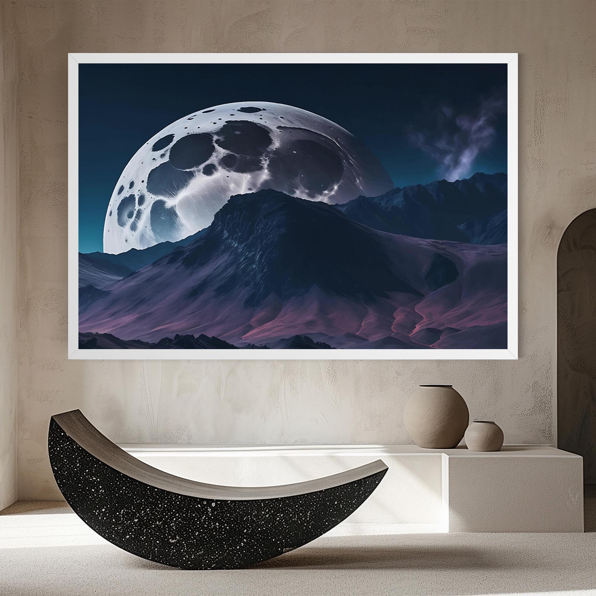 Картина на платно Full Moon Smoke mockup 8