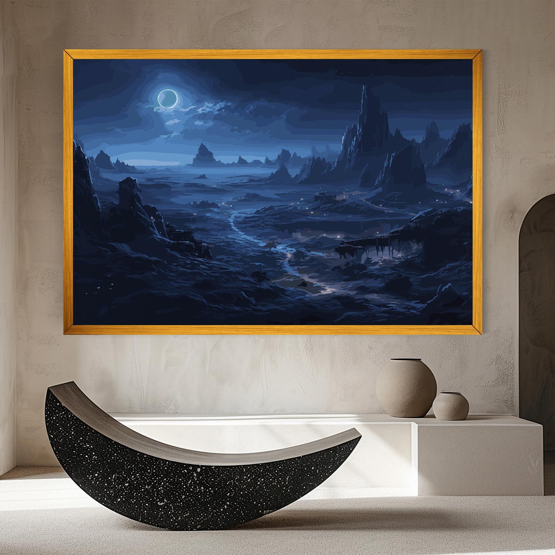 Картина на платно Blue Art World mockup 8