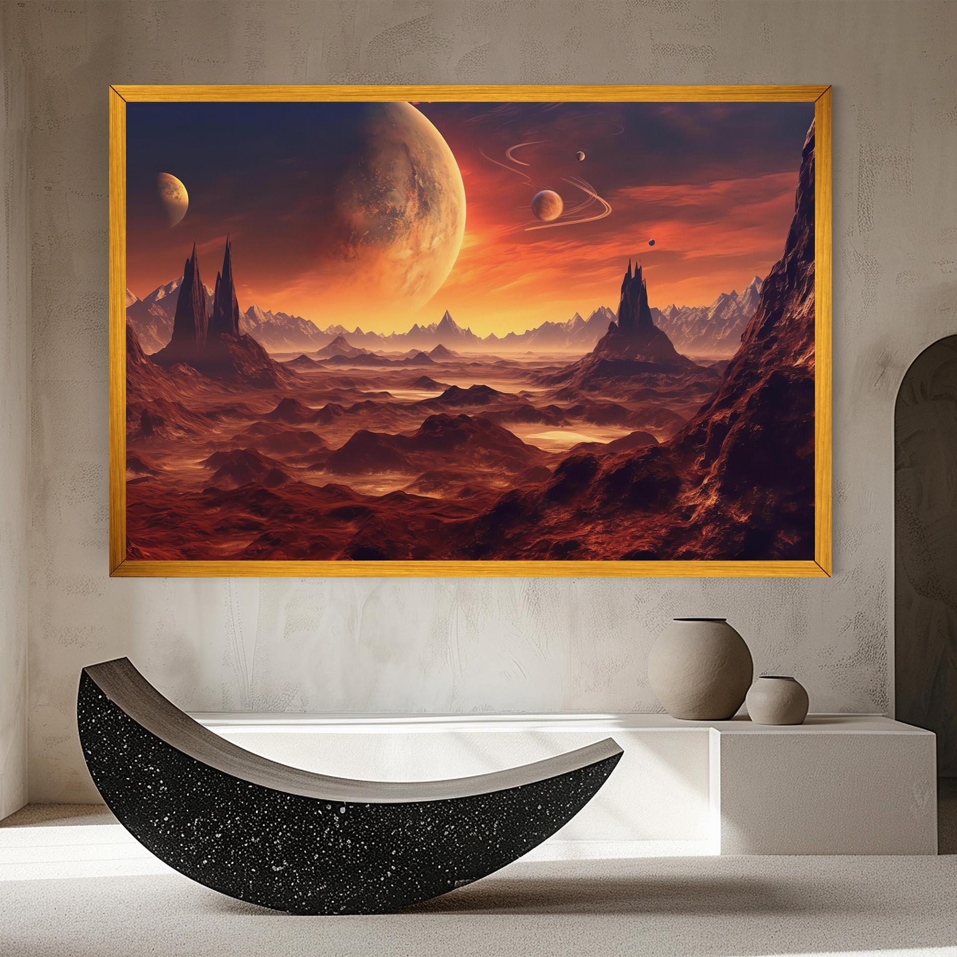 Картина на платно Fiery Orange Sunset mockup 8