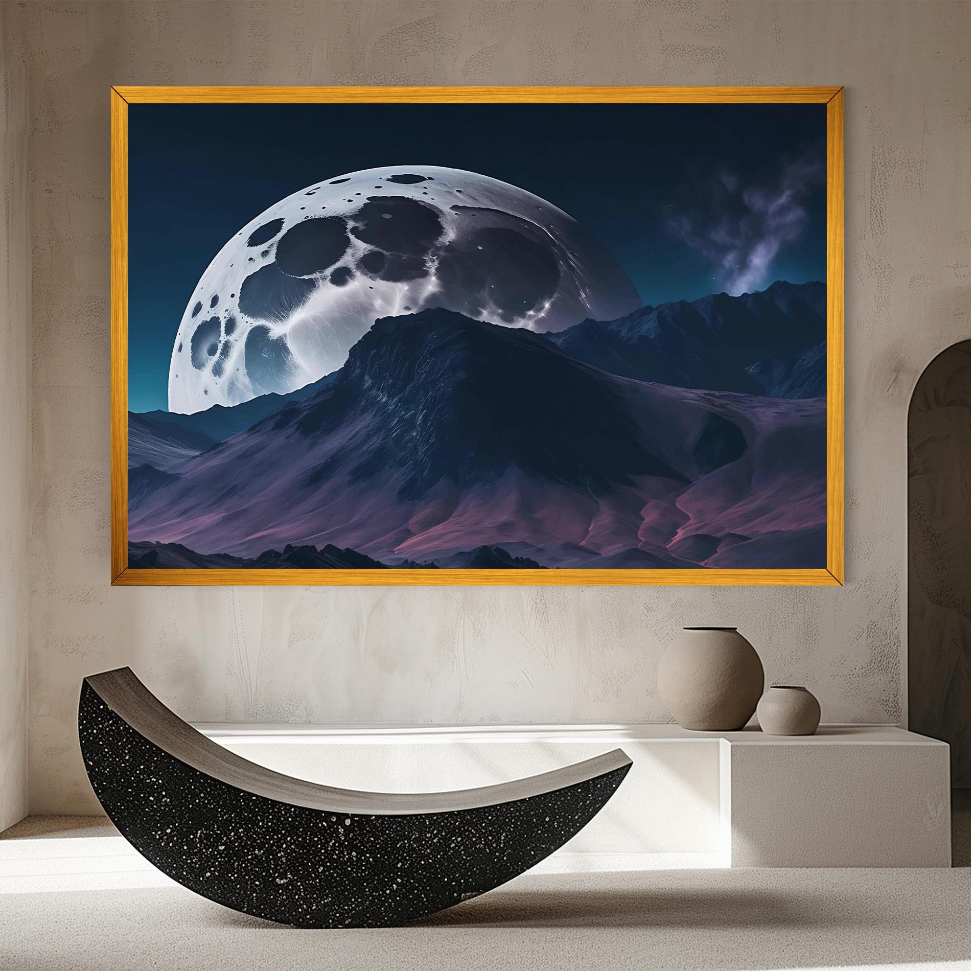 Картина на платно Full Moon Smoke mockup 8