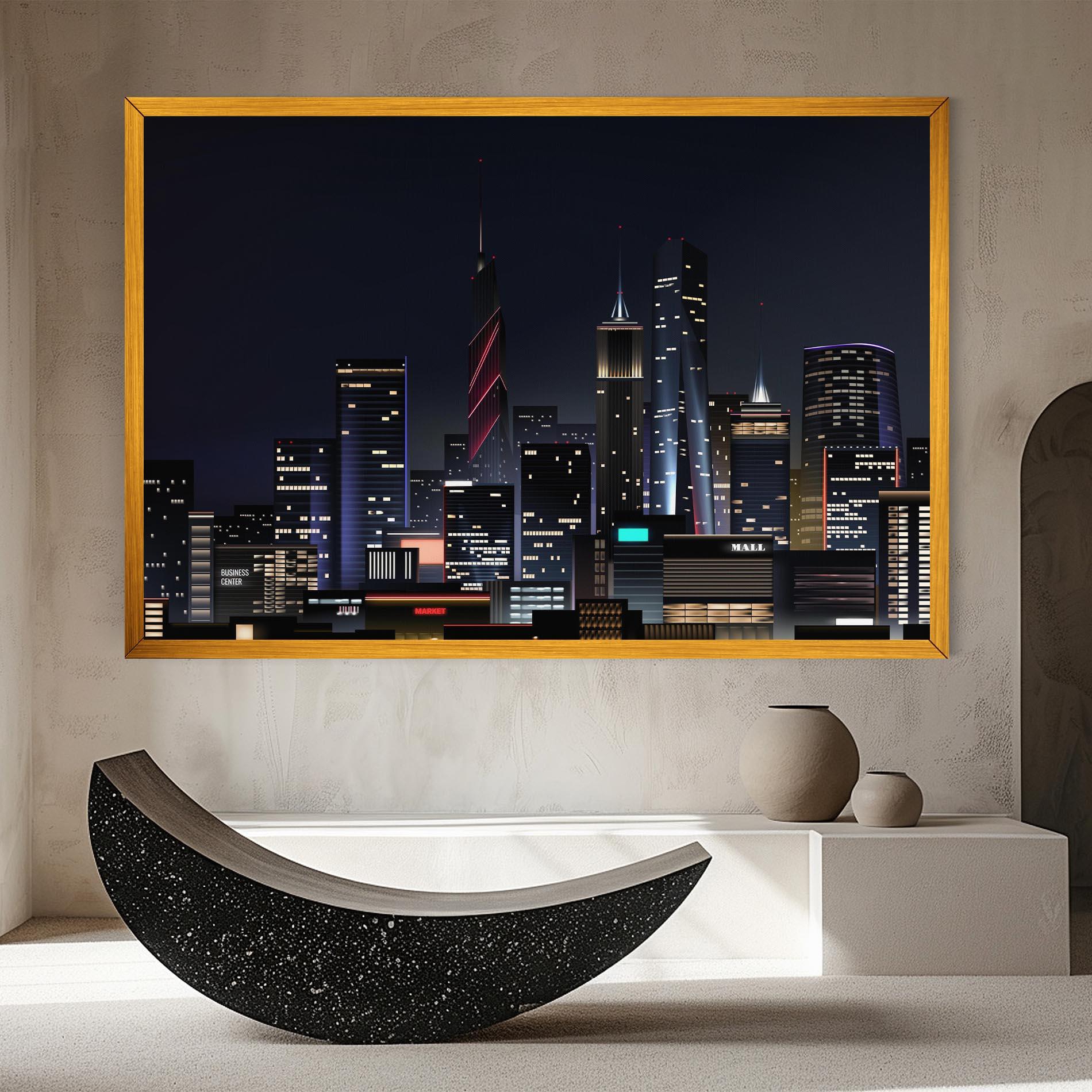 Картина на платно Night City mockup 8