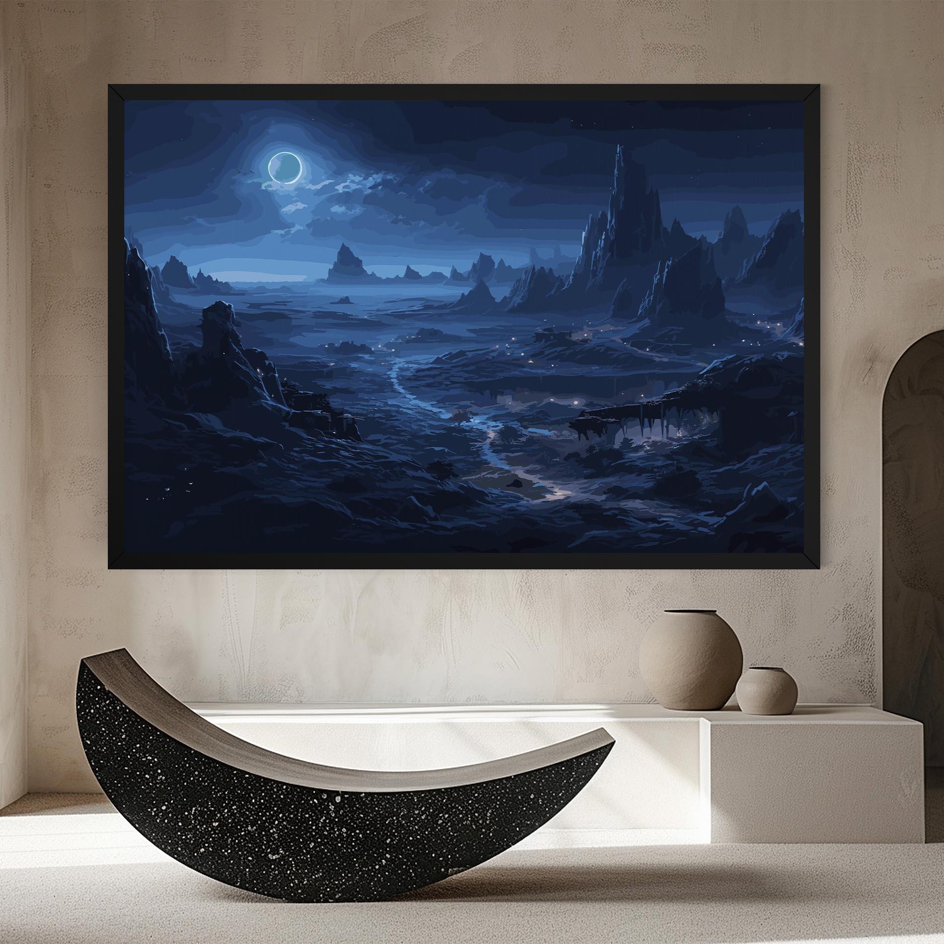 Картина на платно Blue Art World mockup 8