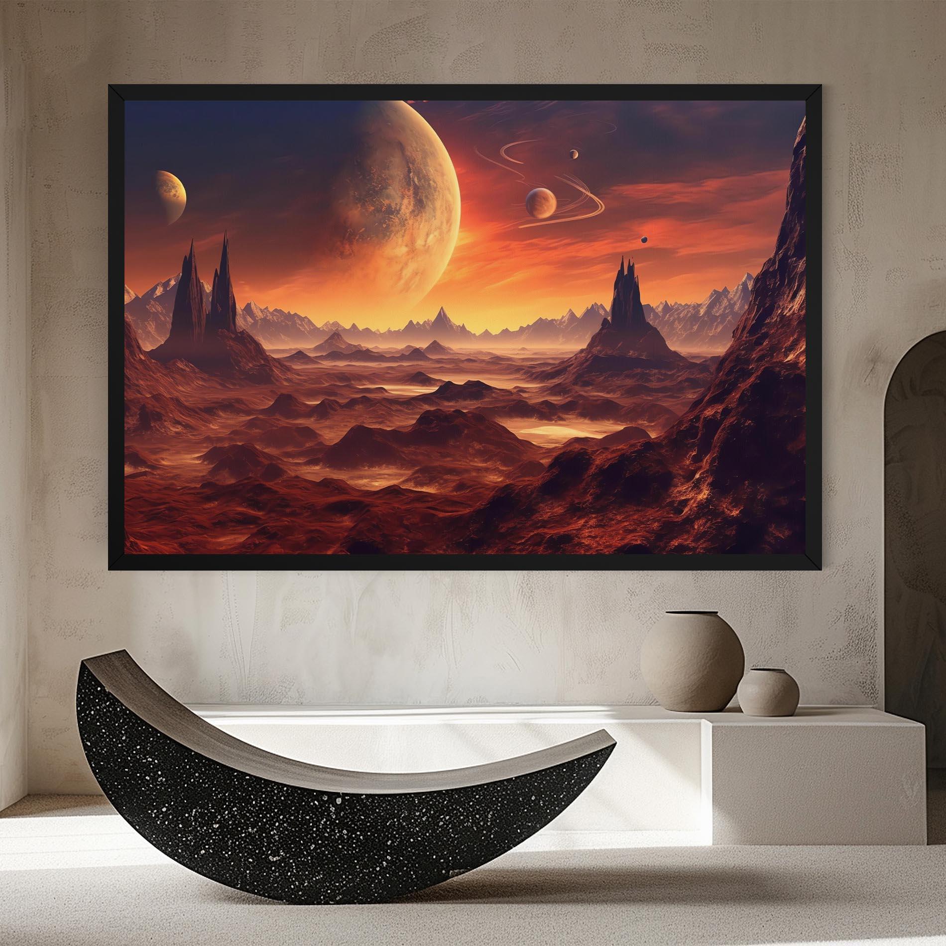 Картина на платно Fiery Orange Sunset mockup 8