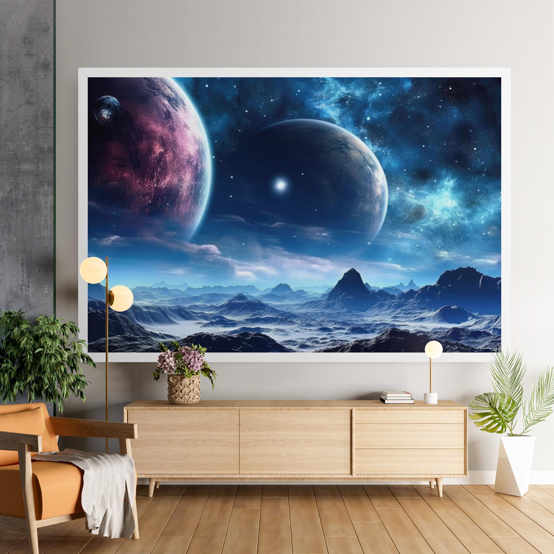 Картина на платно Space Planets And Stars mockup 9