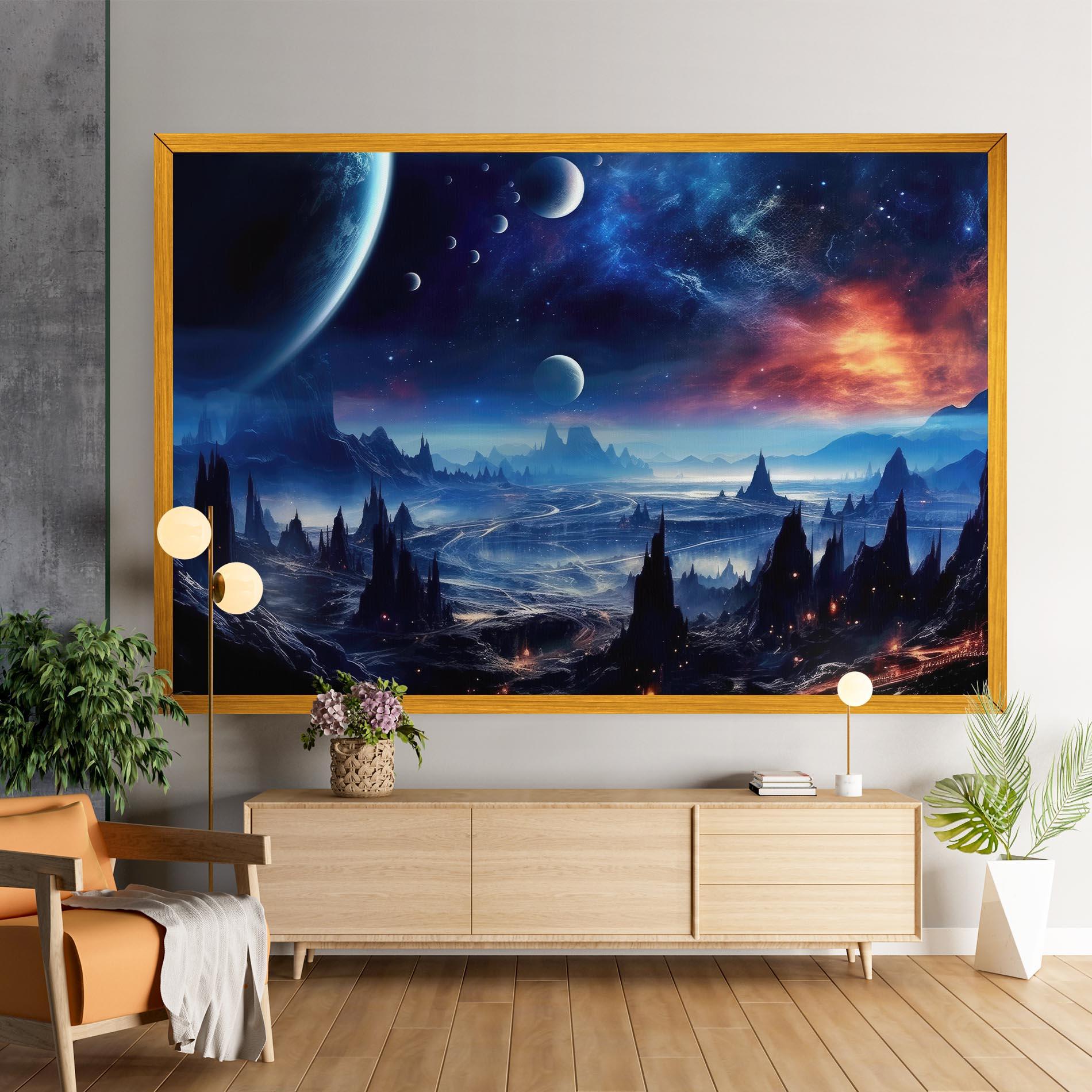 Картина на платно Planets And Stars mockup 9