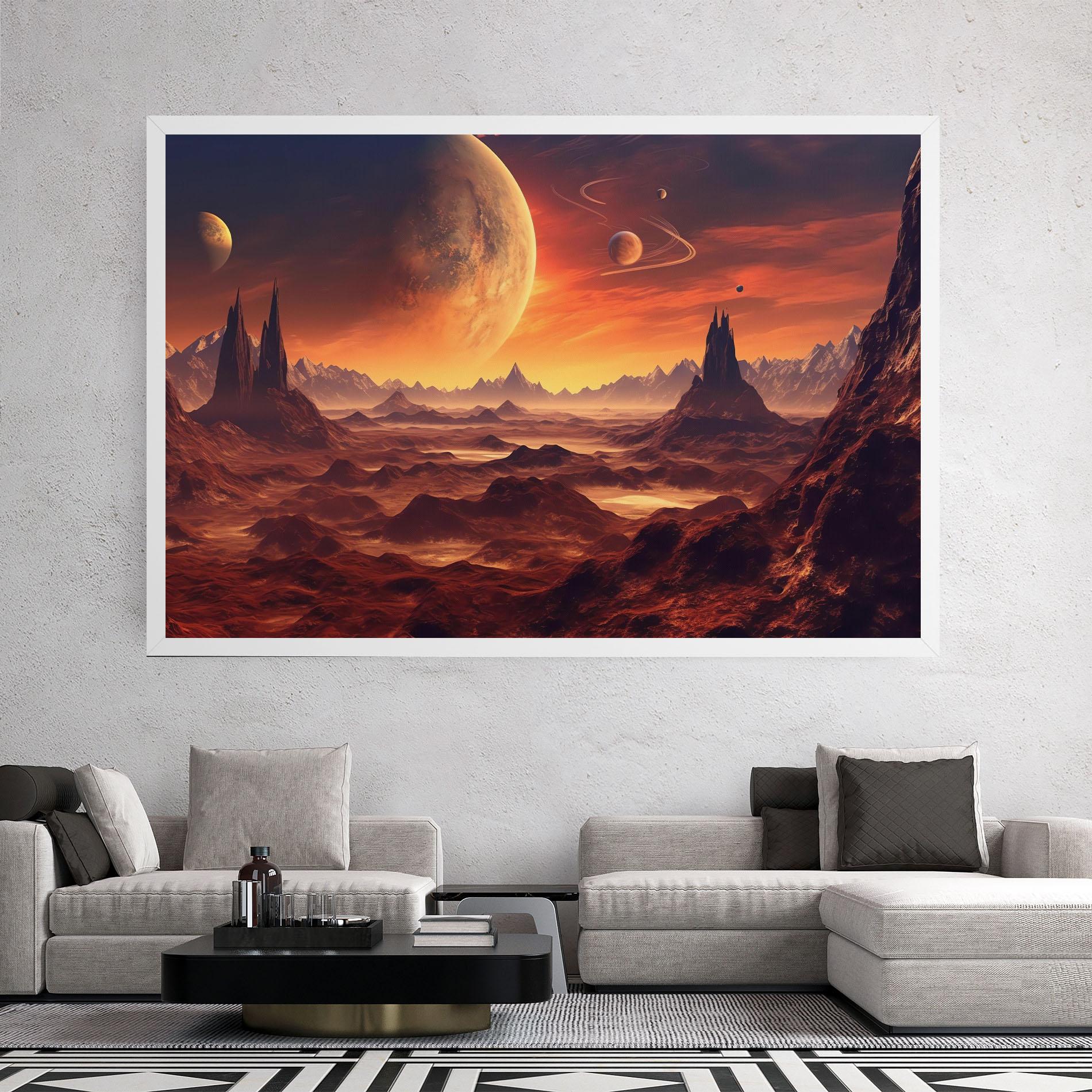 Картина на платно Fiery Orange Sunset mockup 2