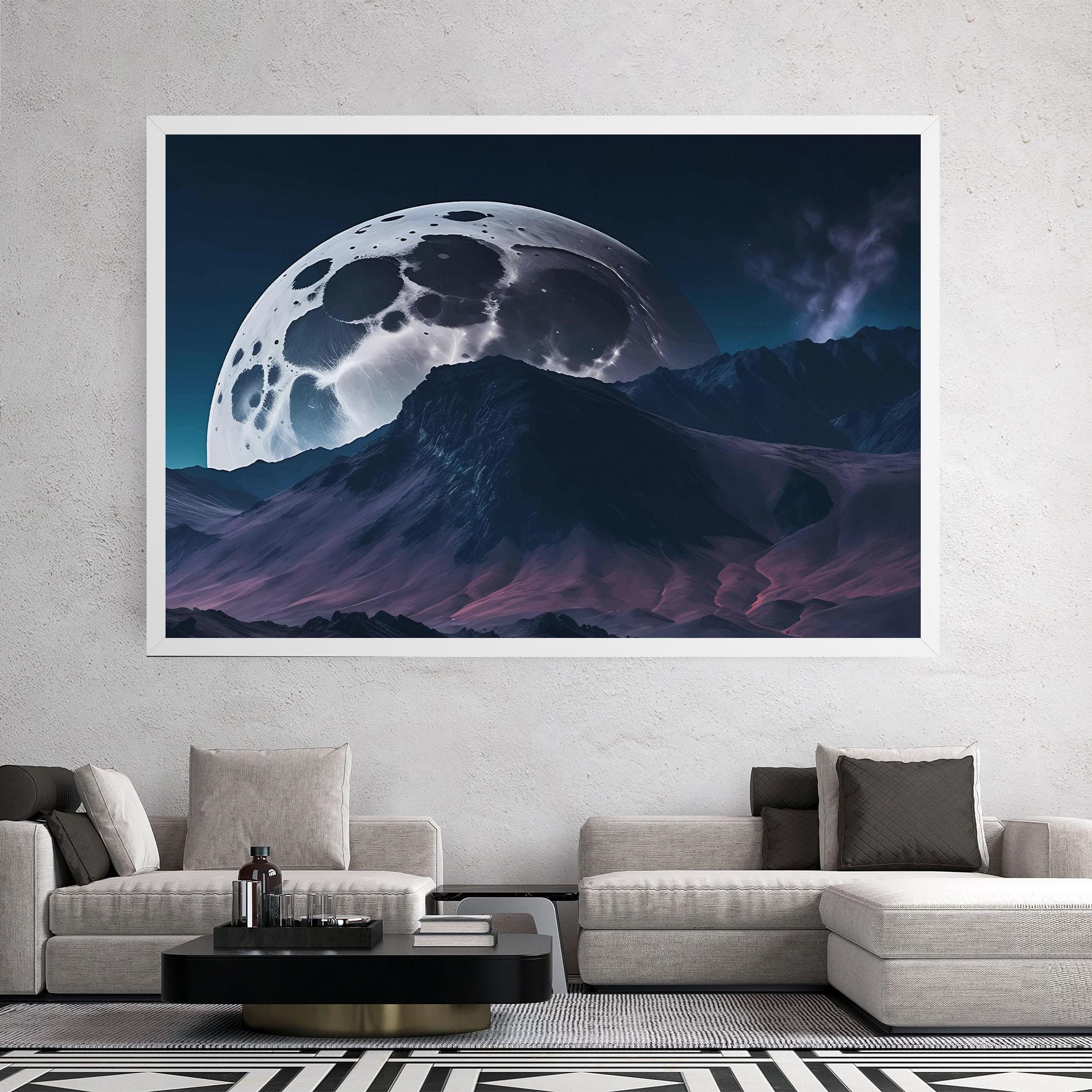 Картина на платно Full Moon Smoke mockup 2