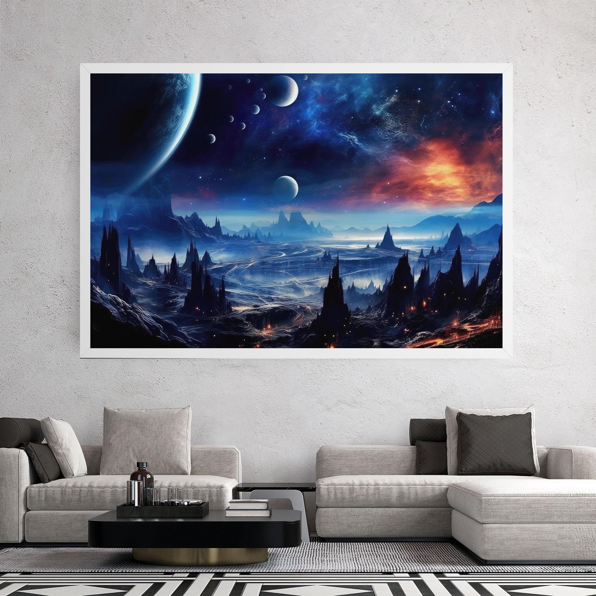 Картина на платно Planets And Stars mockup 2
