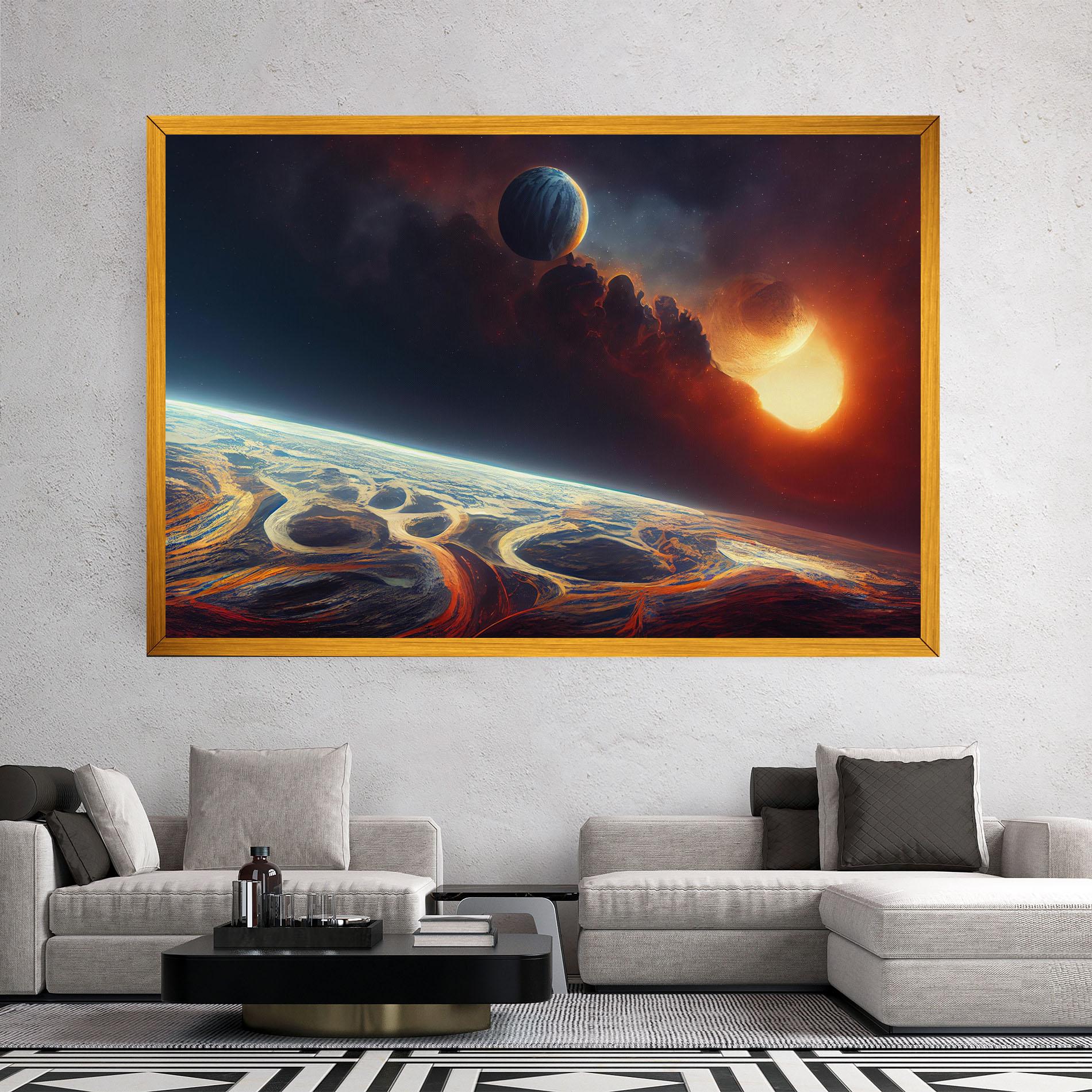 Картина на платно Cosmic Craze mockup 2