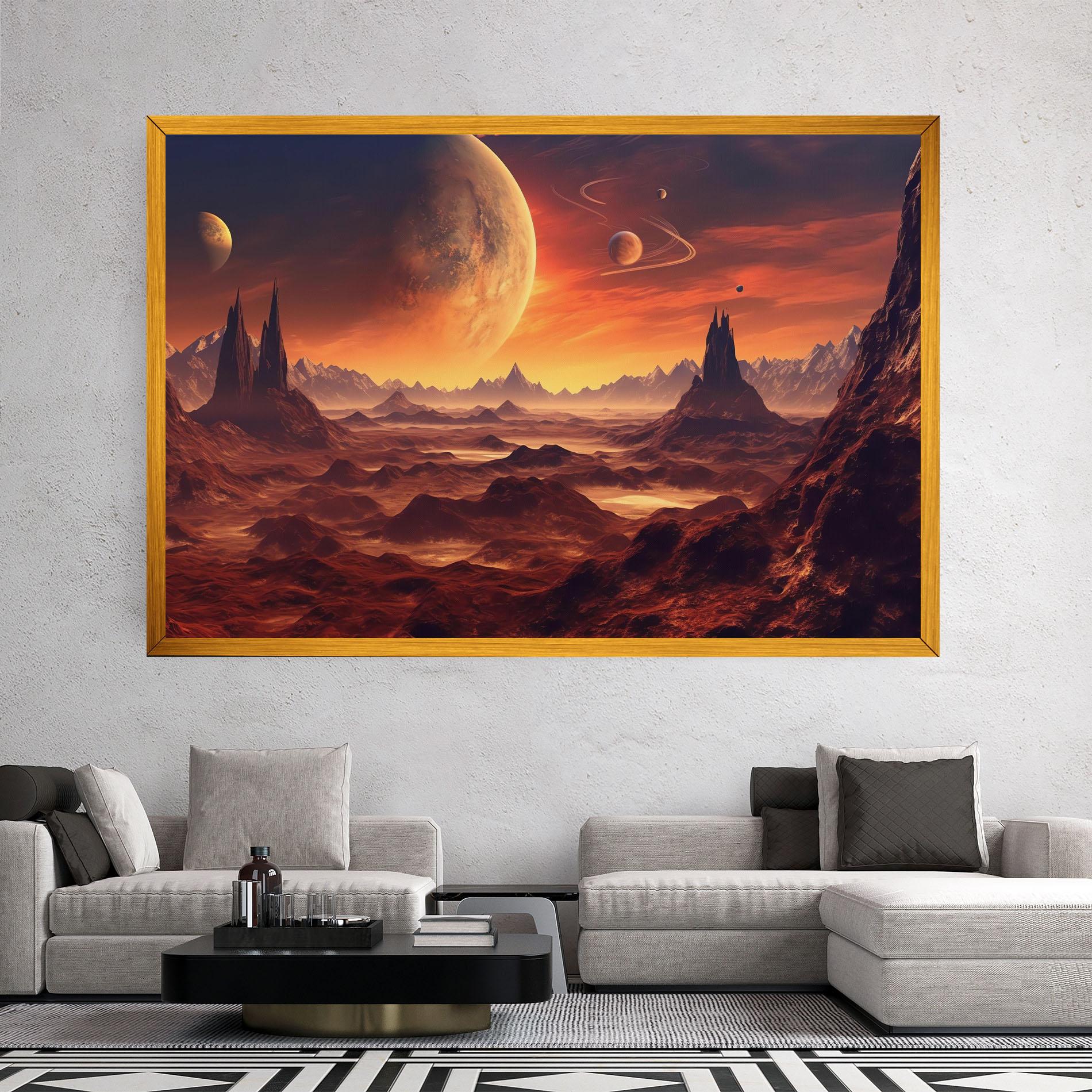 Картина на платно Fiery Orange Sunset mockup 2