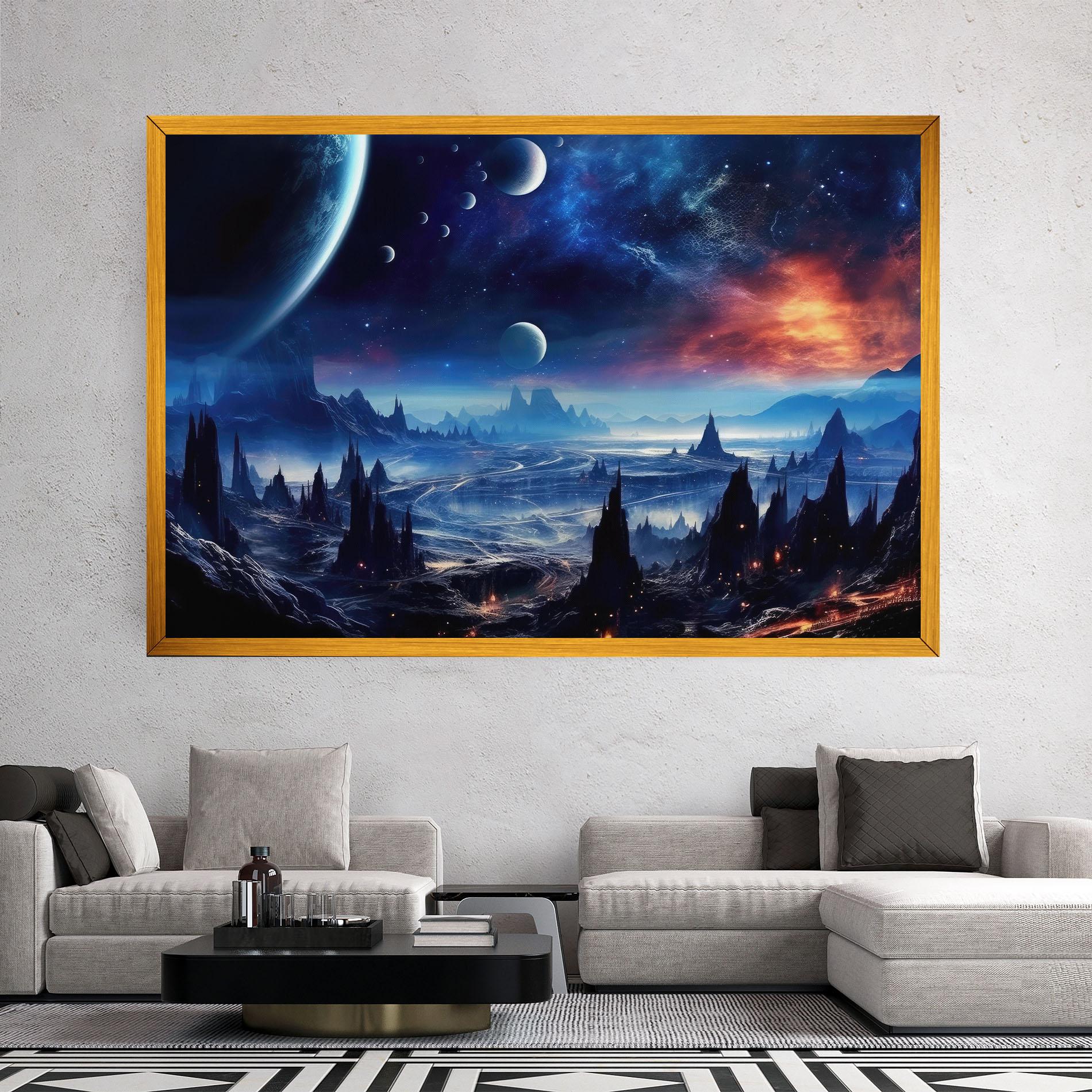 Картина на платно Planets And Stars mockup 2