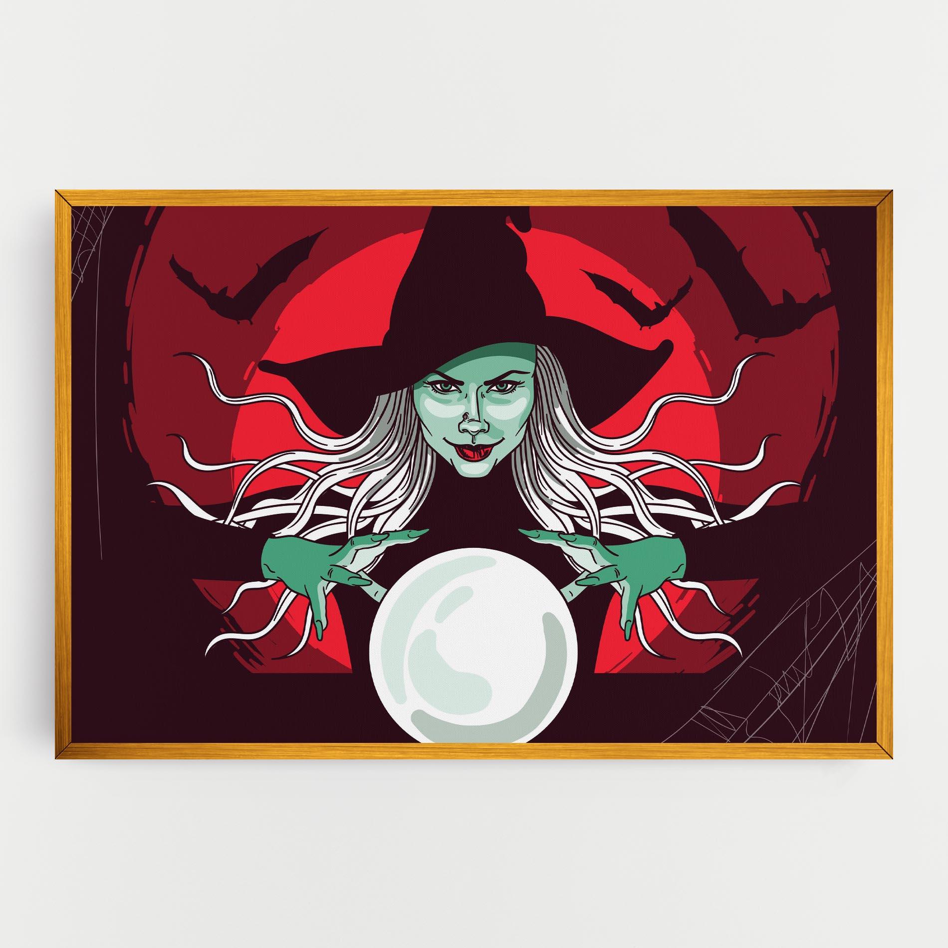Картина на платно Green Witch mockup 0