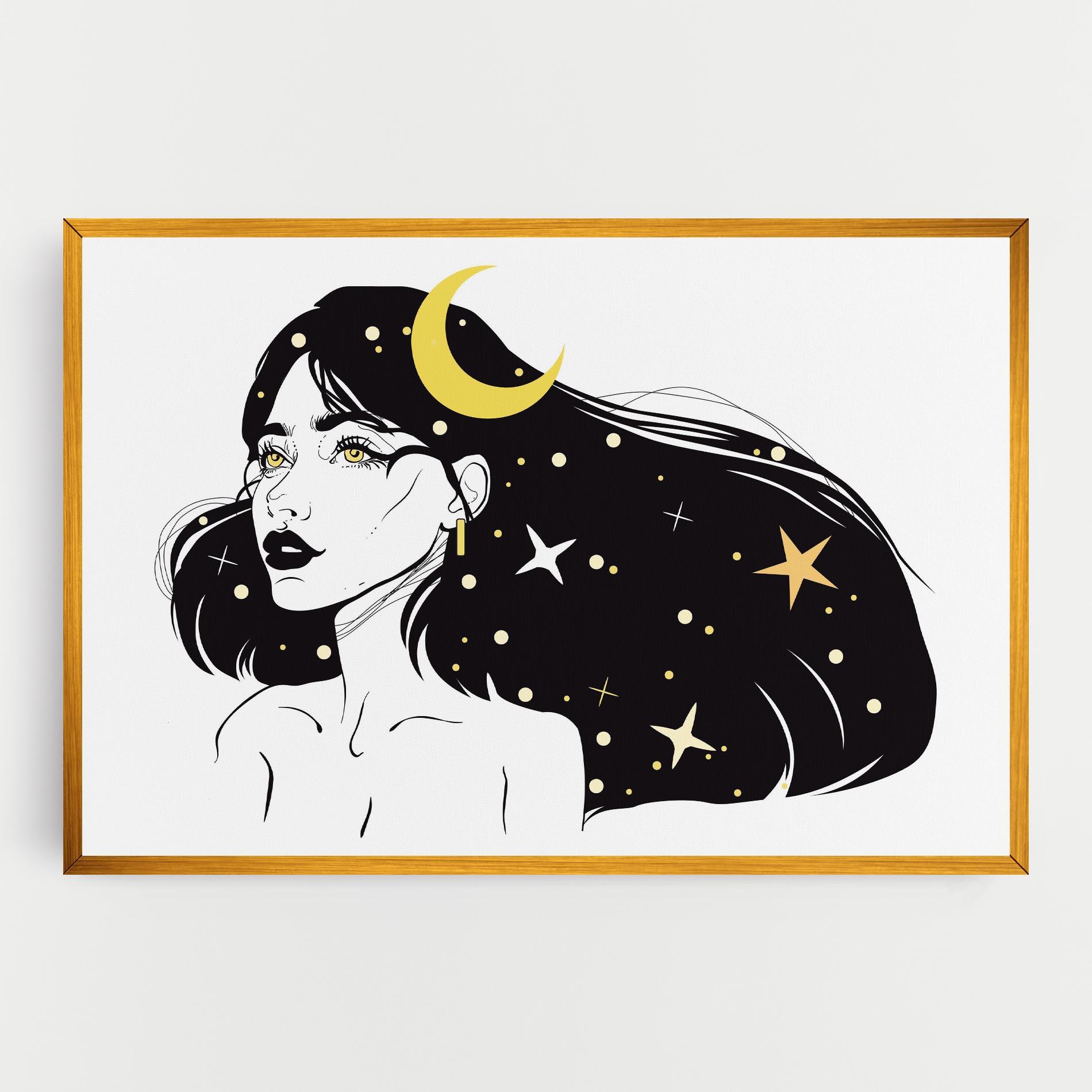 Картина на платно Night Witch mockup 0