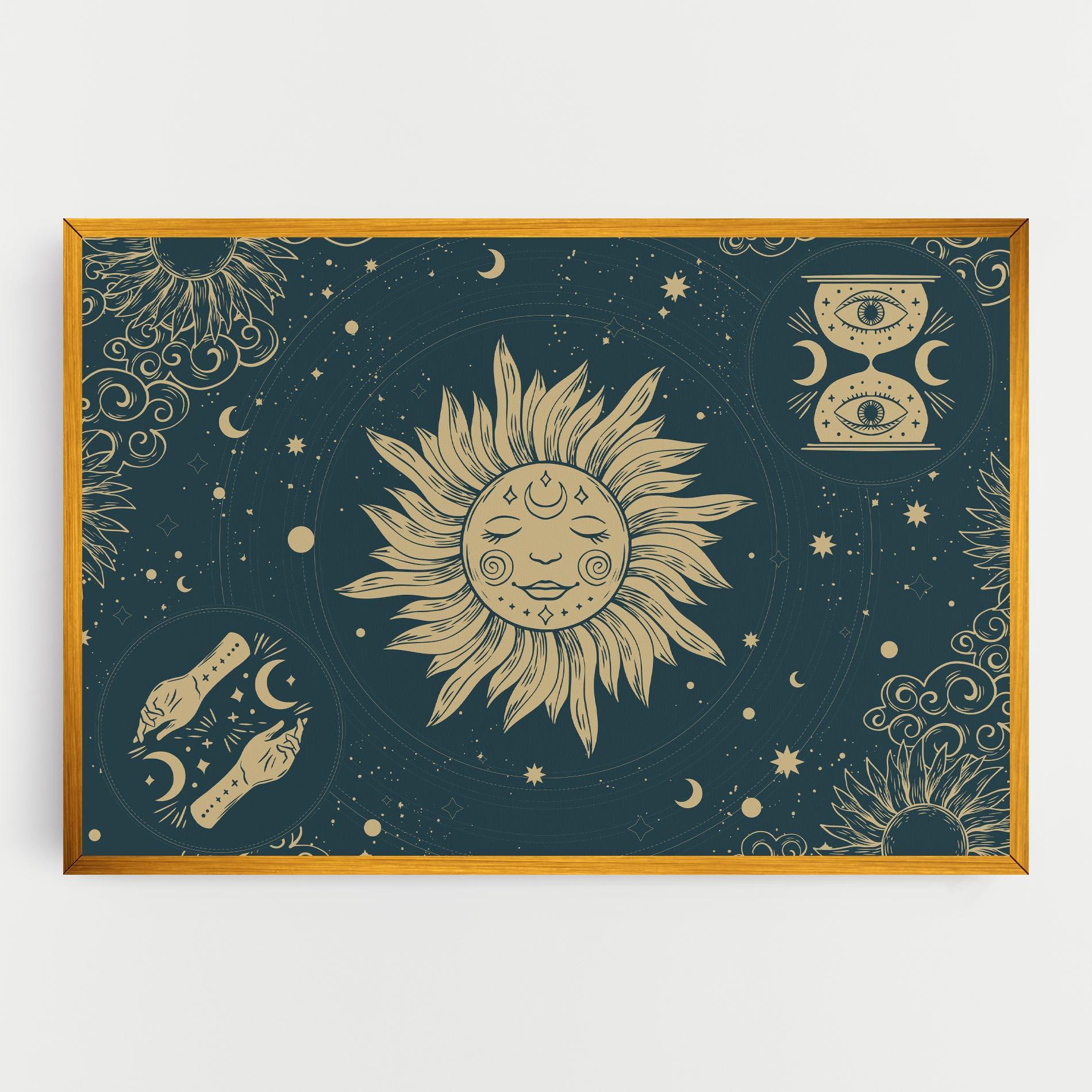 Картина на платно Sun Face Magic mockup 0