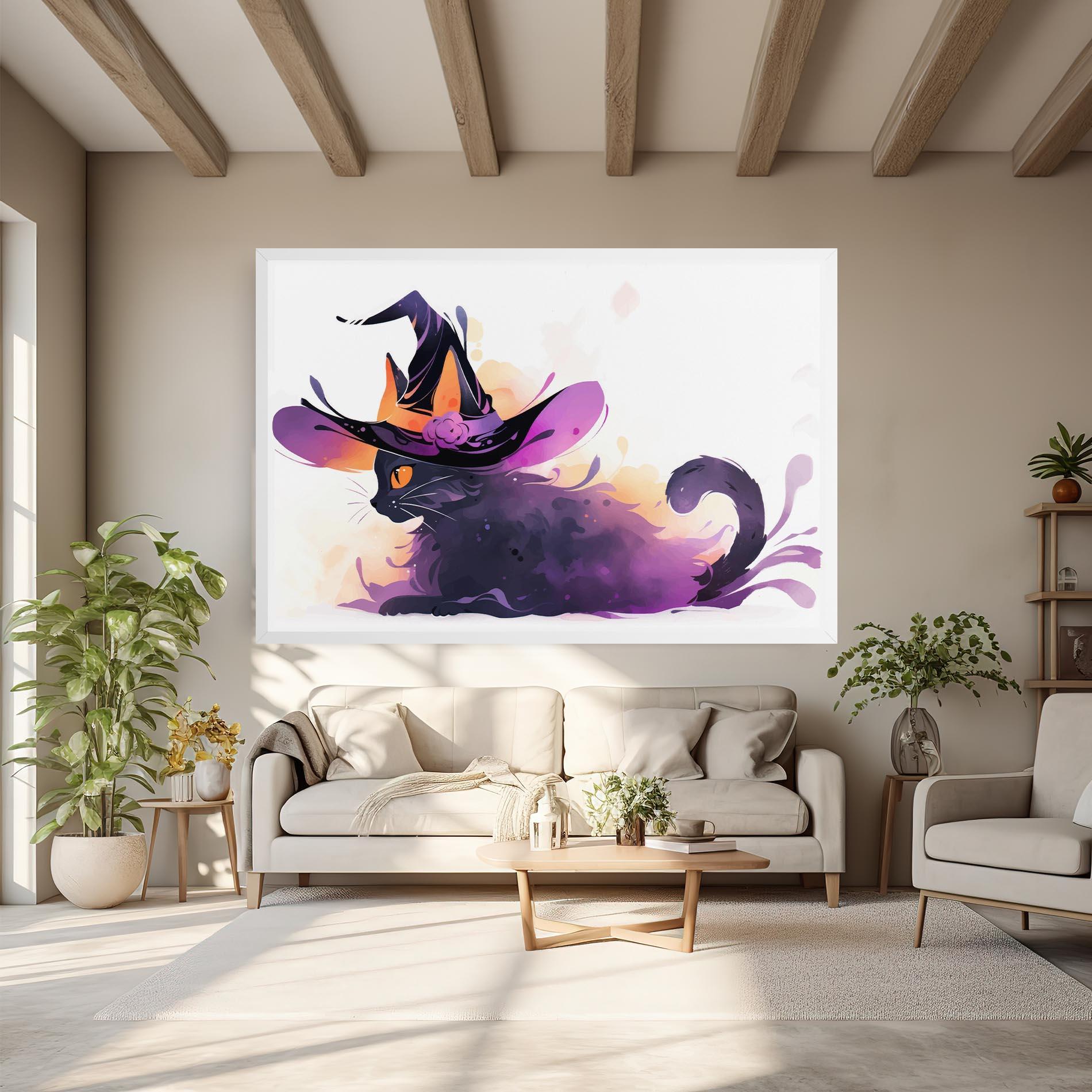 Картина на платно Cat Witch mockup 6
