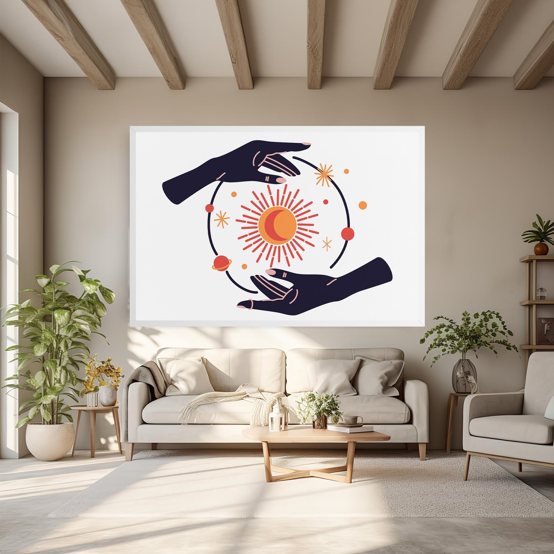 Картина на платно Purple Magic Hands mockup 6