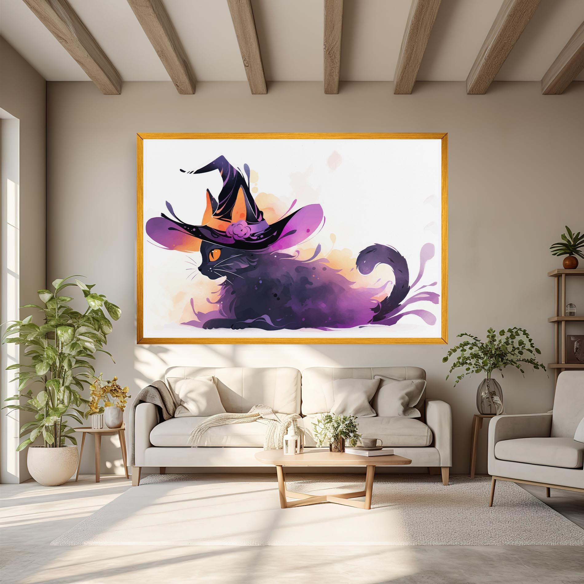 Картина на платно Cat Witch mockup 6
