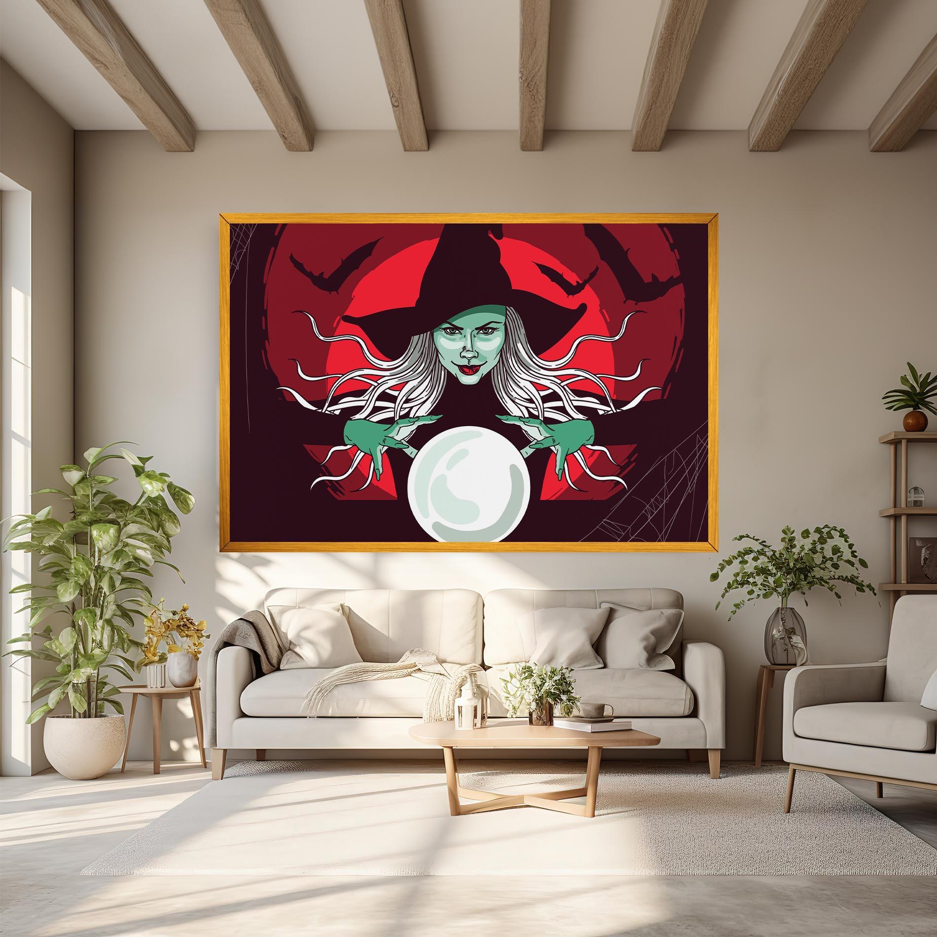 Картина на платно Green Witch mockup 6