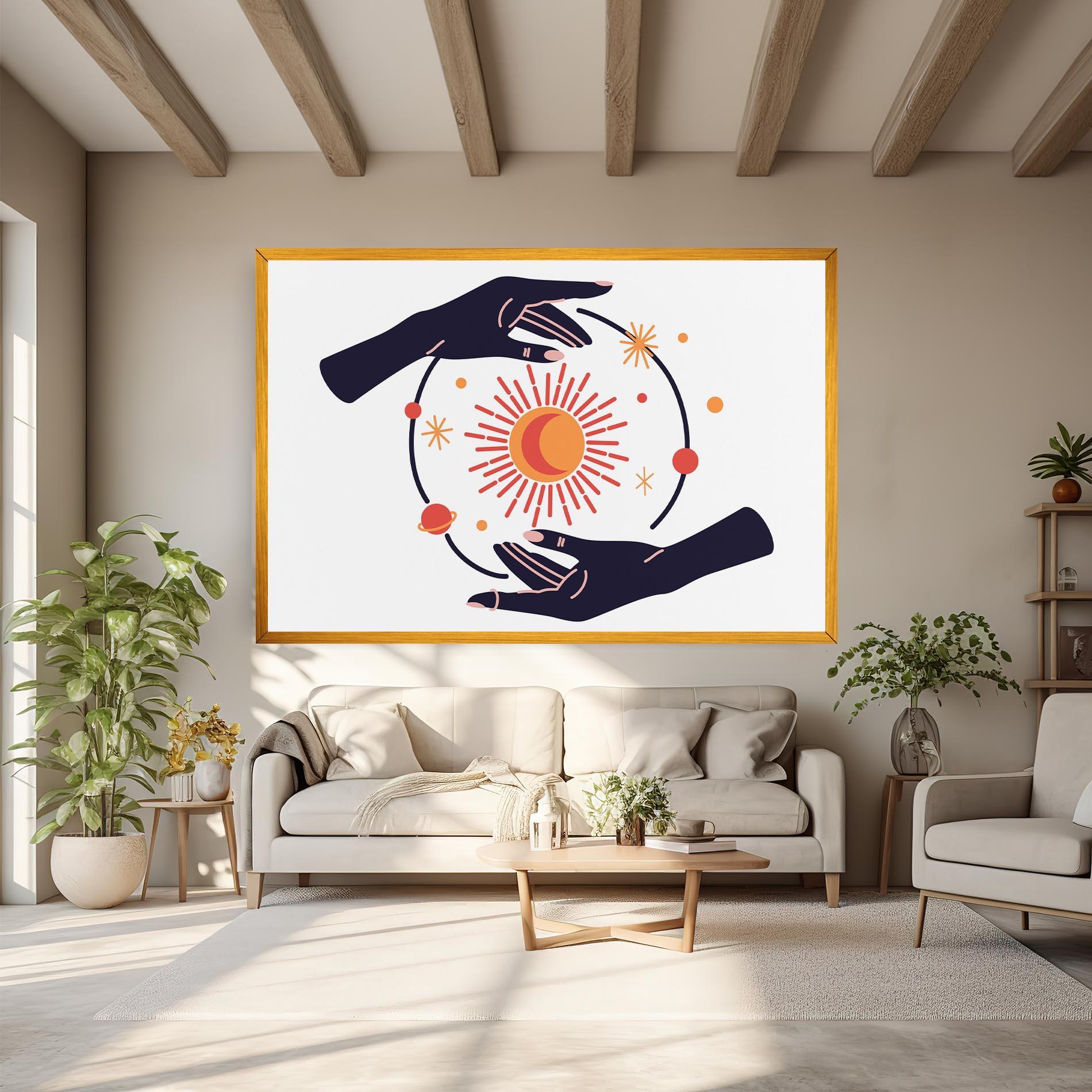 Картина на платно Purple Magic Hands mockup 6