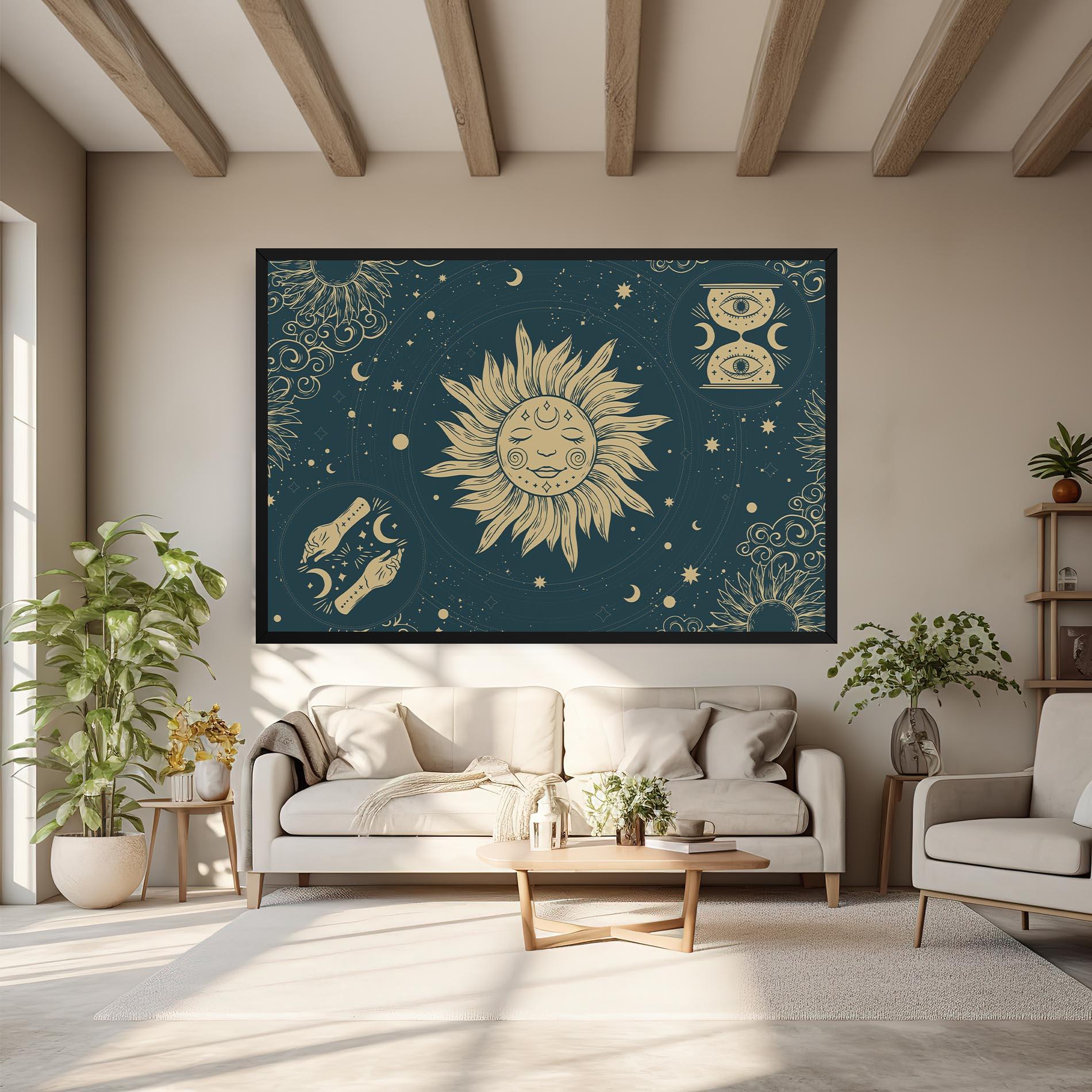 Картина на платно Sun Face Magic mockup 6