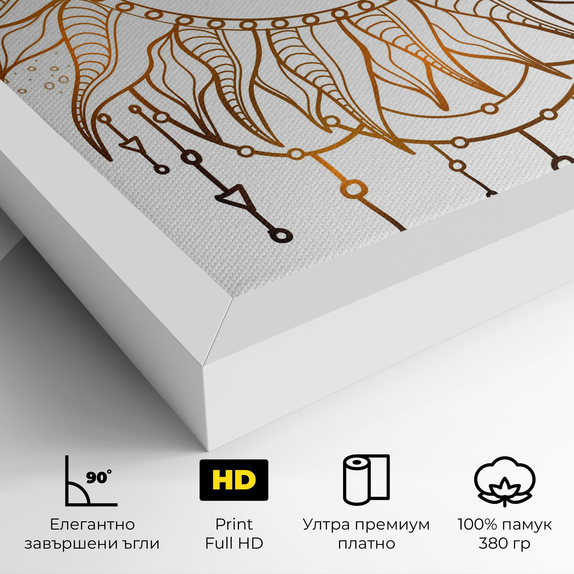 Картина на платно Gold Sun Face mockup 4