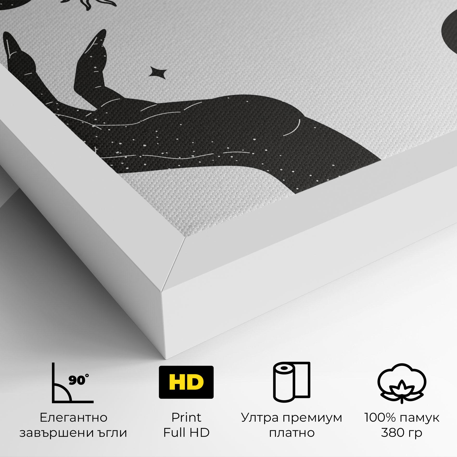 Картина на платно Magic Moon Hands mockup 4