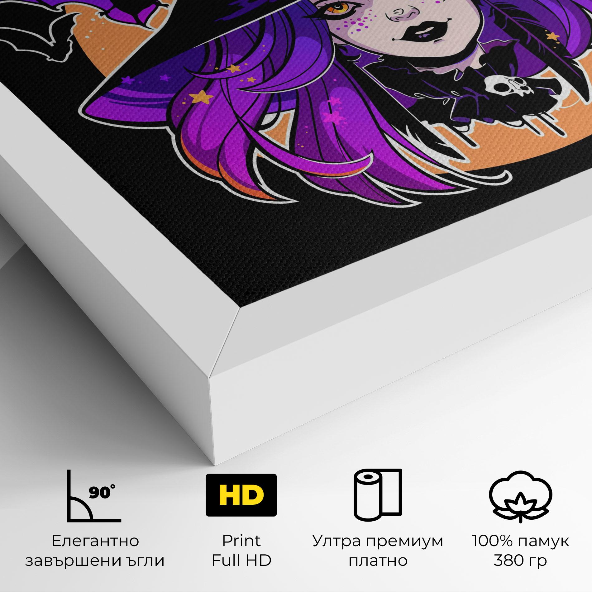 Картина на платно Purple Witch mockup 4