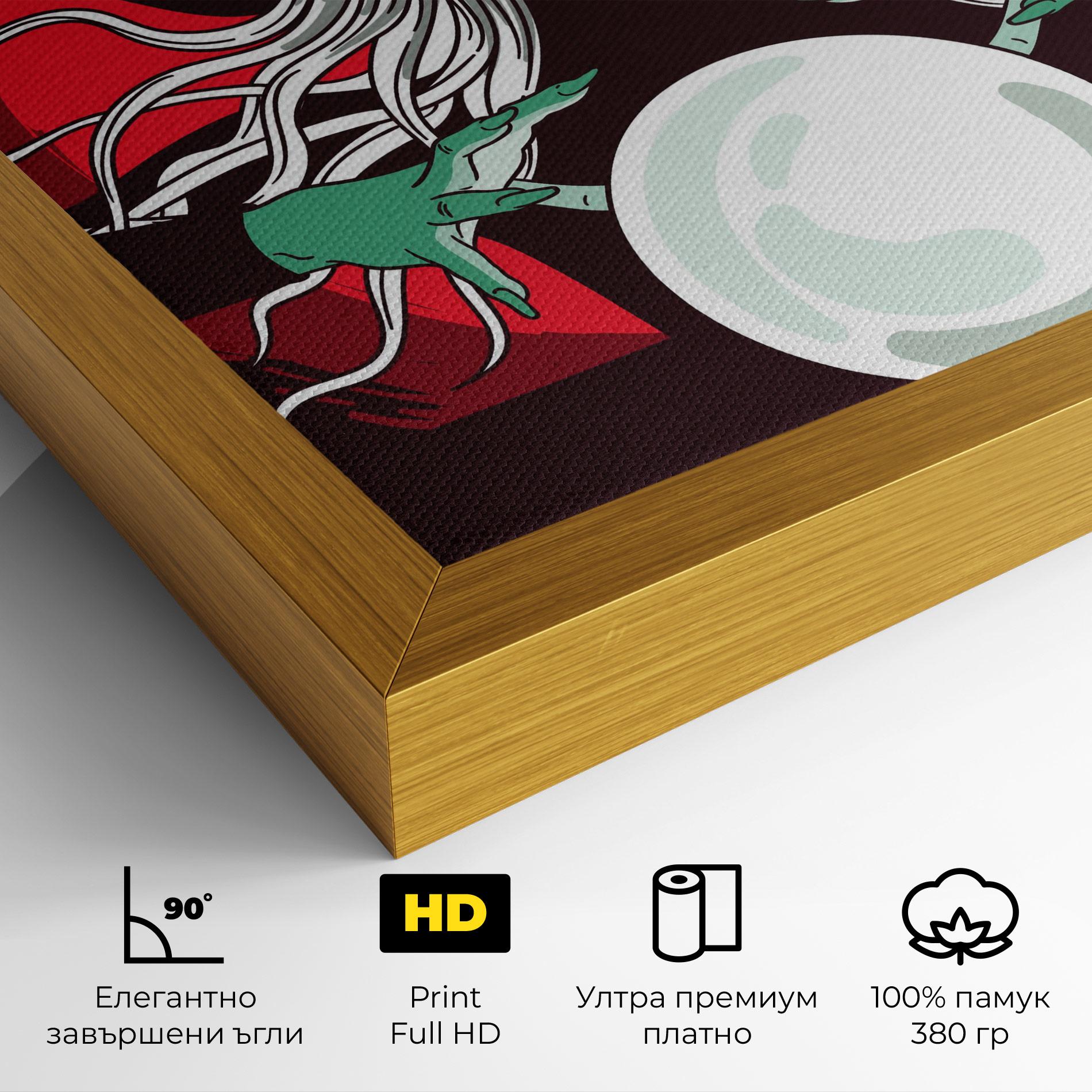 Картина на платно Green Witch mockup 4