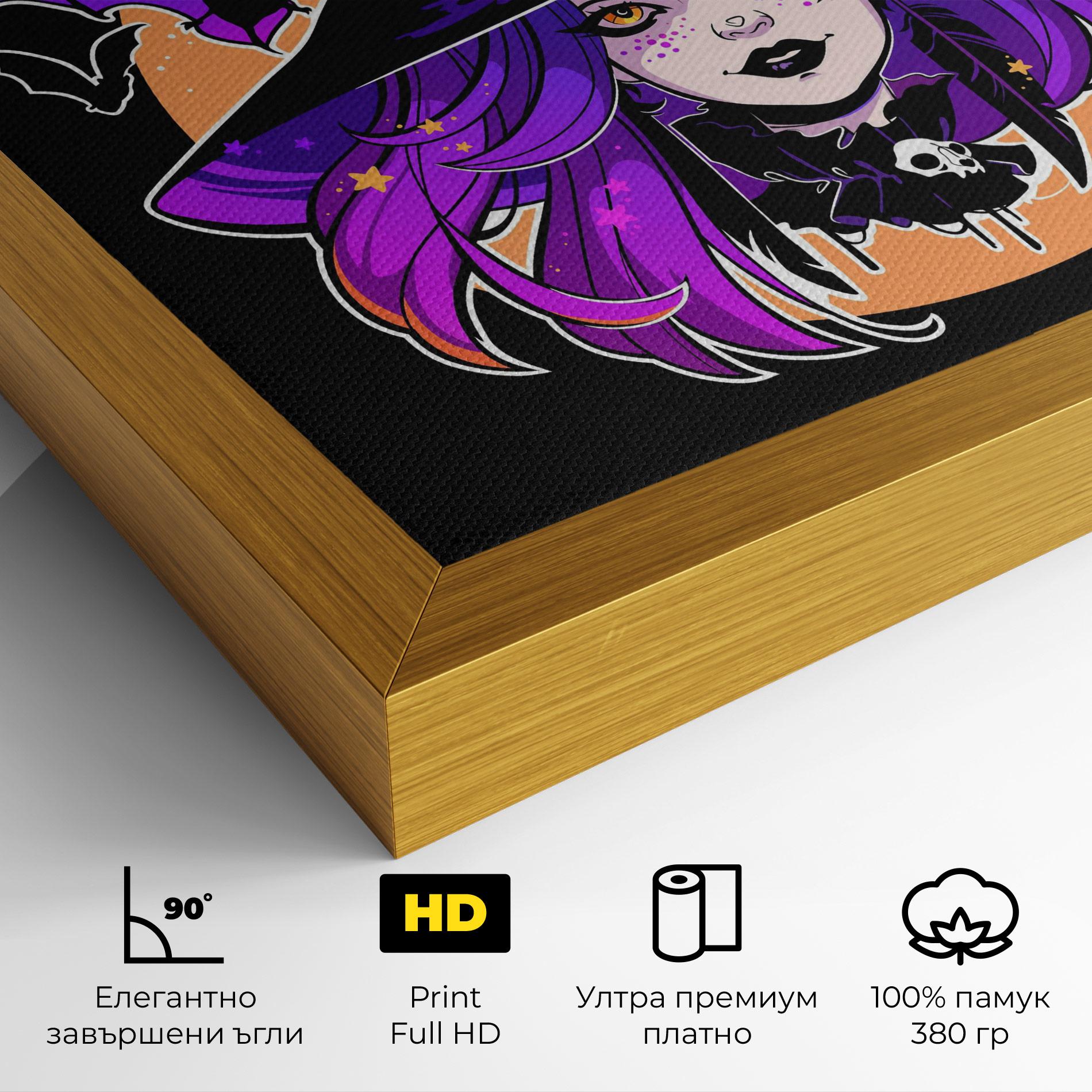 Картина на платно Purple Witch mockup 4