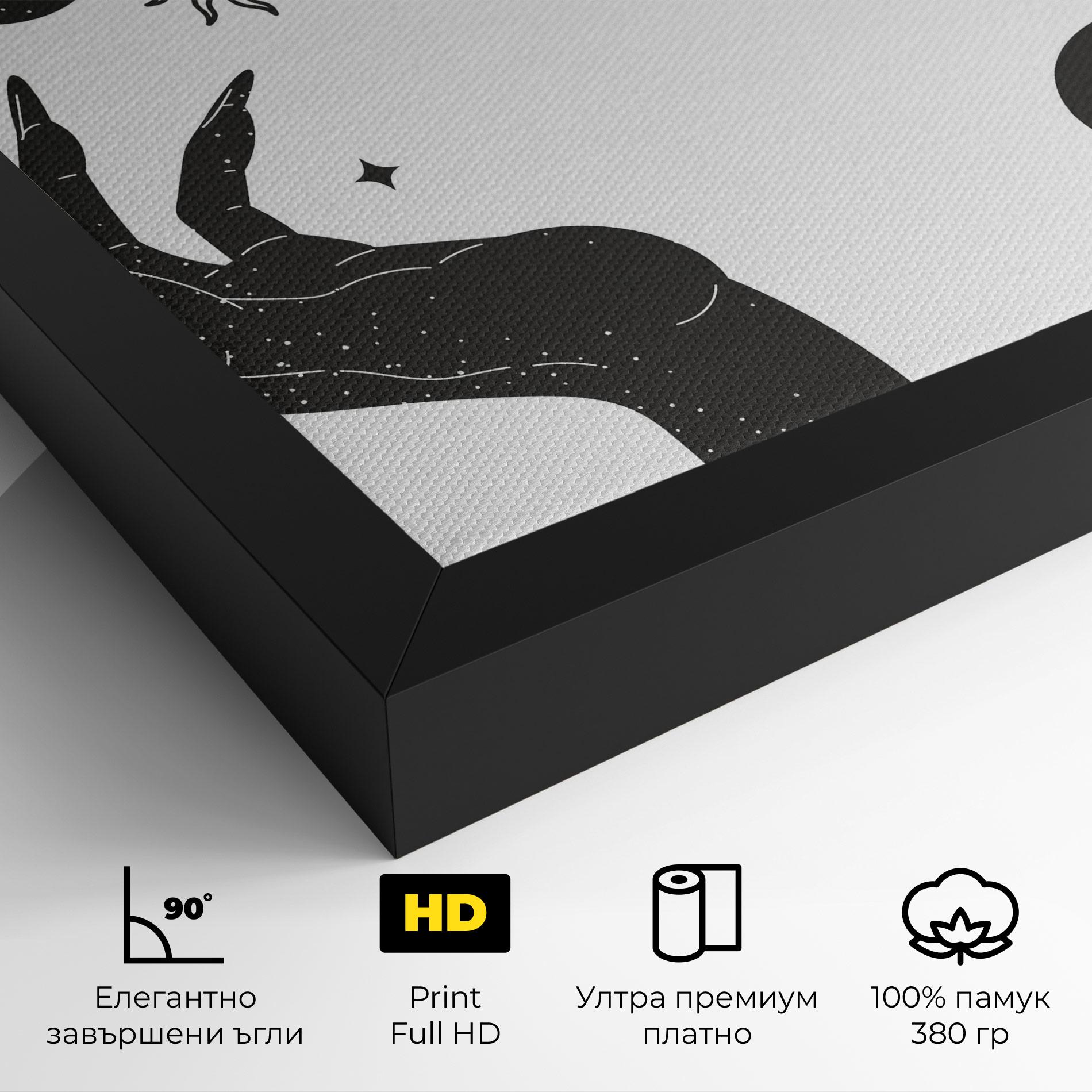 Картина на платно Magic Moon Hands mockup 4