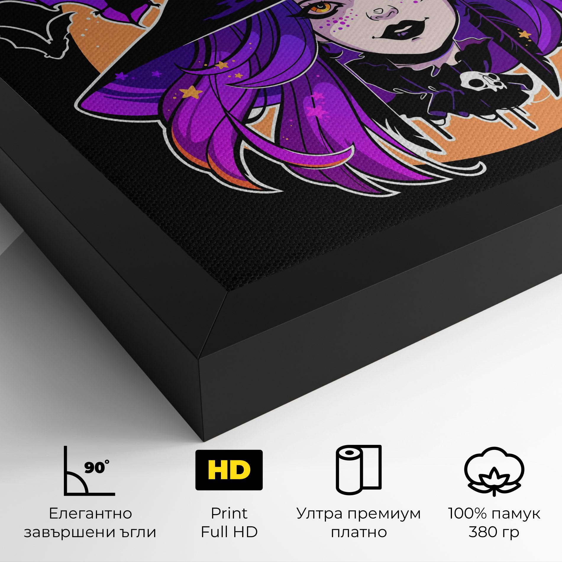 Картина на платно Purple Witch mockup 4
