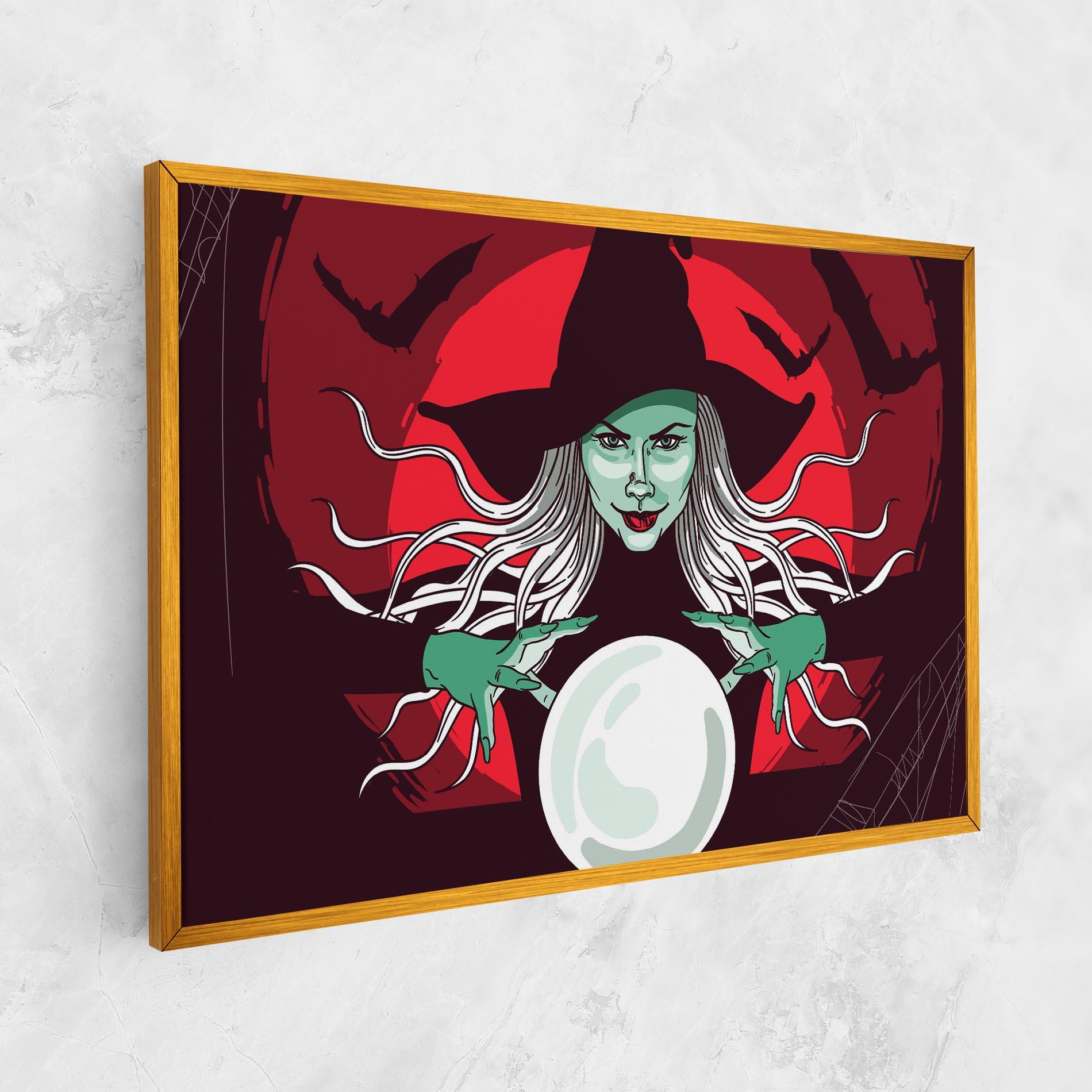 Картина на платно Green Witch mockup 1